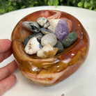 Polished Brazilian Carnelian Crystal Bowl w/ Tumbled Gemstones, 3.2 lbs Model #3350CA-005 by Brazil Gems - Brazil GemsBrazil GemsPolished Brazilian Carnelian Crystal Bowl w/ Tumbled Gemstones, 3.2 lbs Model #3350CA-005 by Brazil GemsBowls3350CA-005