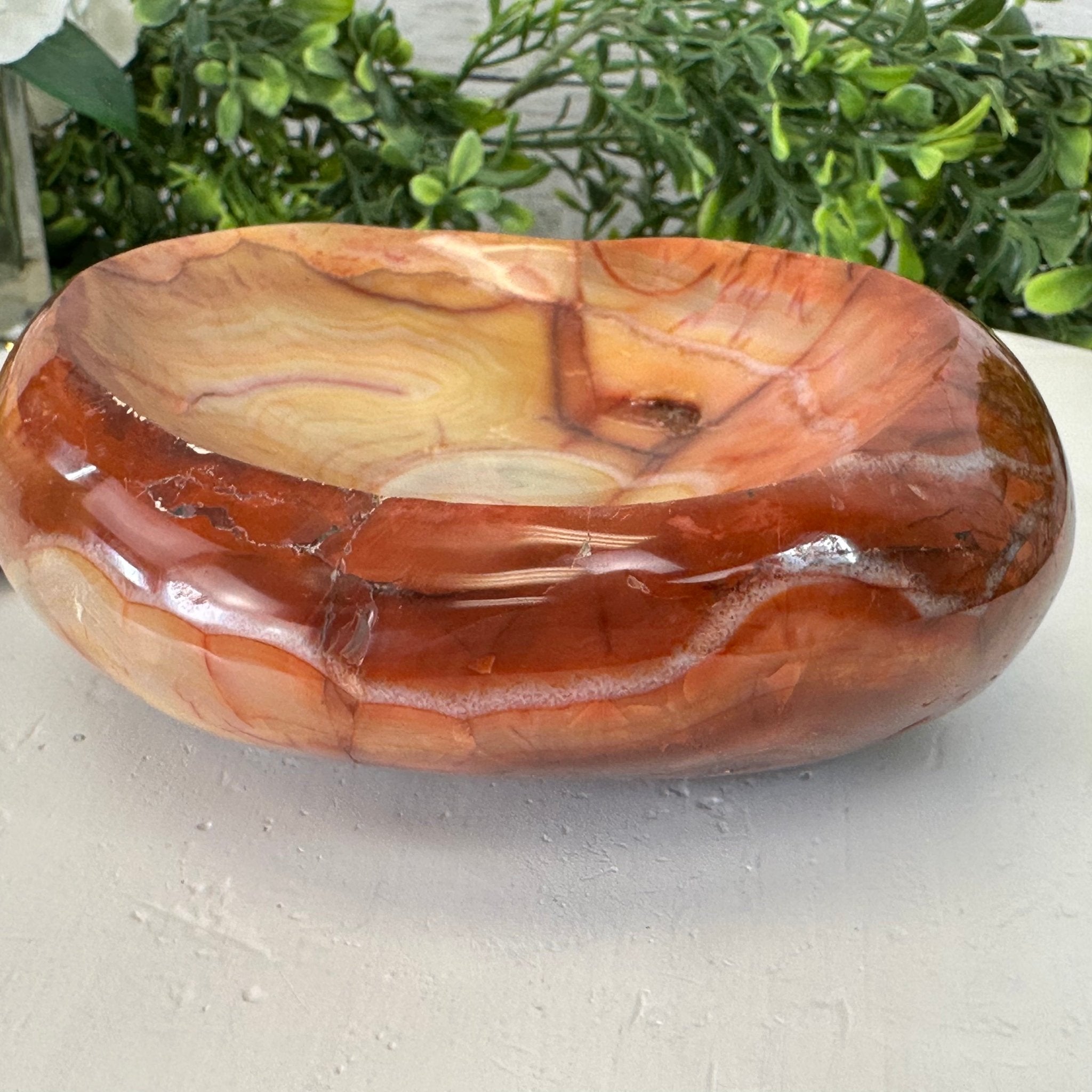 Polished Brazilian Carnelian Crystal Bowl w/ Tumbled Gemstones, 3.2 lbs Model #3350CA-005 by Brazil Gems - Brazil GemsBrazil GemsPolished Brazilian Carnelian Crystal Bowl w/ Tumbled Gemstones, 3.2 lbs Model #3350CA-005 by Brazil GemsBowls3350CA-005