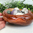 Polished Brazilian Carnelian Crystal Bowl w/ Tumbled Gemstones, 3.2 lbs Model #3350CA-005 by Brazil Gems - Brazil GemsBrazil GemsPolished Brazilian Carnelian Crystal Bowl w/ Tumbled Gemstones, 3.2 lbs Model #3350CA-005 by Brazil GemsBowls3350CA-005