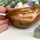 Polished Brazilian Carnelian Crystal Bowl w/ Tumbled Gemstones, 3.2 lbs Model #3350CA-005 by Brazil Gems - Brazil GemsBrazil GemsPolished Brazilian Carnelian Crystal Bowl w/ Tumbled Gemstones, 3.2 lbs Model #3350CA-005 by Brazil GemsBowls3350CA-005