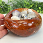 Polished Brazilian Carnelian Crystal Bowl w/ Tumbled Gemstones, 3.2 lbs Model #3350CA-005 by Brazil Gems - Brazil GemsBrazil GemsPolished Brazilian Carnelian Crystal Bowl w/ Tumbled Gemstones, 3.2 lbs Model #3350CA-005 by Brazil GemsBowls3350CA-005