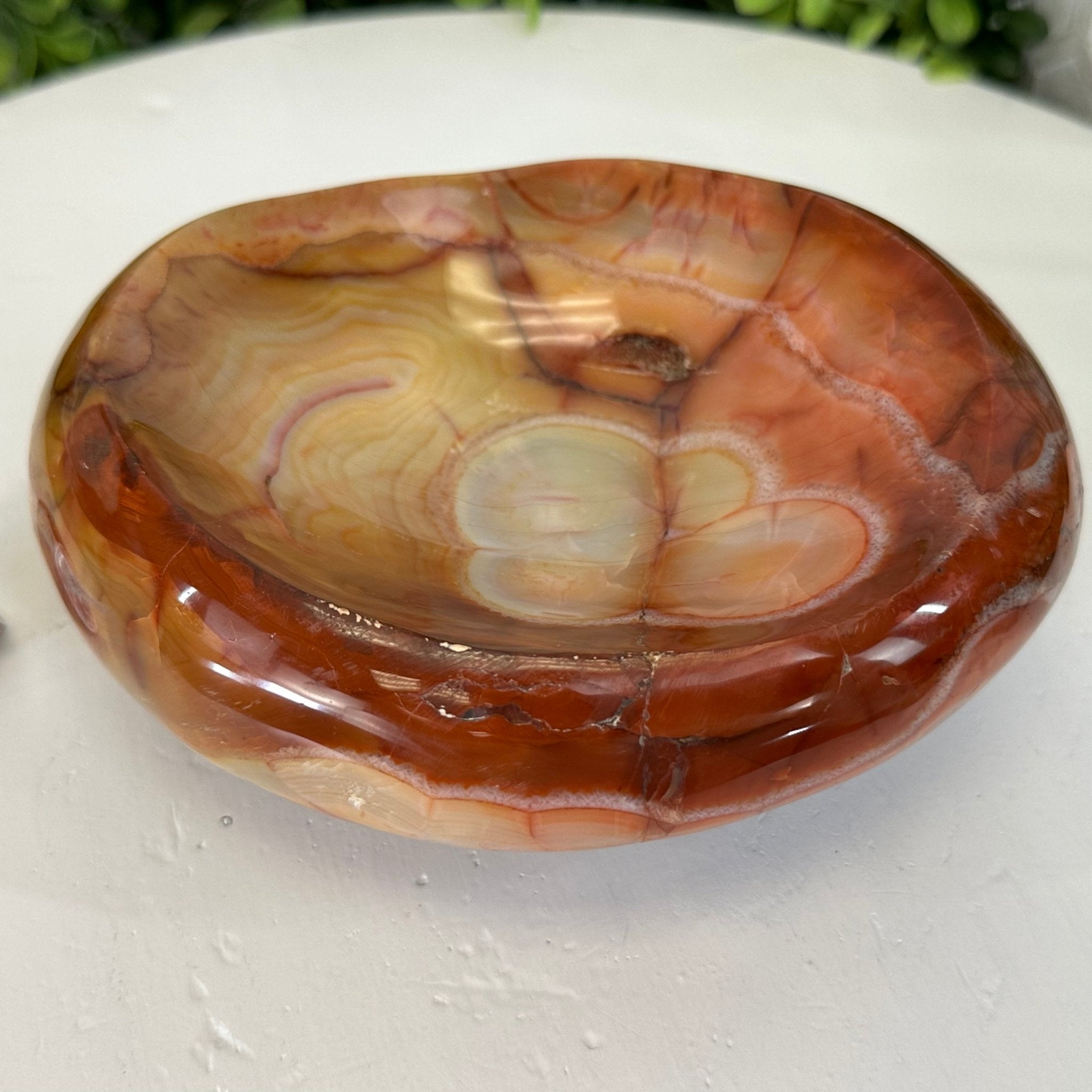 Polished Brazilian Carnelian Crystal Bowl w/ Tumbled Gemstones, 3.2 lbs Model #3350CA-005 by Brazil Gems - Brazil GemsBrazil GemsPolished Brazilian Carnelian Crystal Bowl w/ Tumbled Gemstones, 3.2 lbs Model #3350CA-005 by Brazil GemsBowls3350CA-005