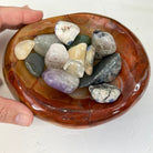 Polished Brazilian Carnelian Crystal Bowl w/ Tumbled Gemstones, 3.2 lbs Model #3350CA-005 by Brazil Gems - Brazil GemsBrazil GemsPolished Brazilian Carnelian Crystal Bowl w/ Tumbled Gemstones, 3.2 lbs Model #3350CA-005 by Brazil GemsBowls3350CA-005