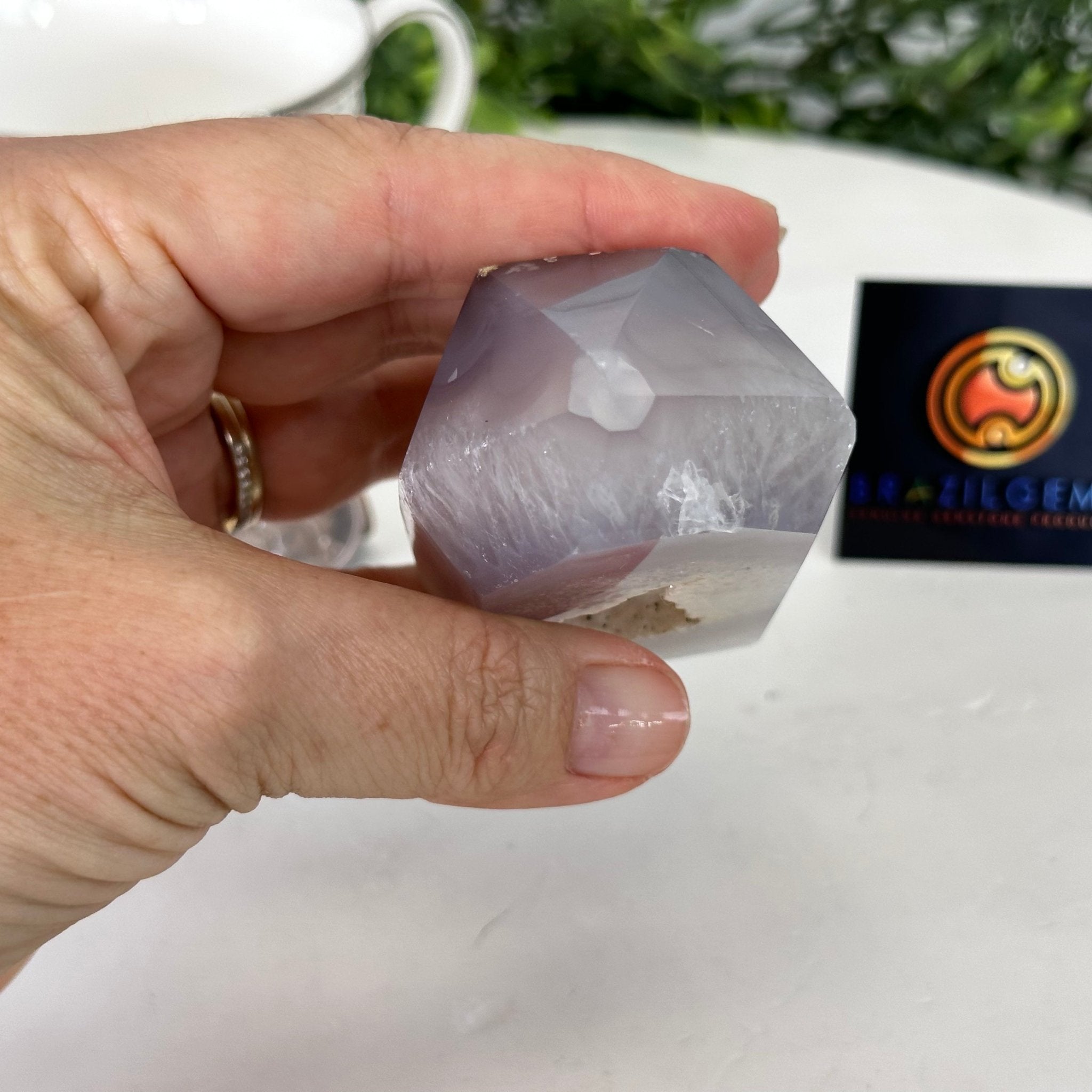 Polished Brazilian Drusy Agate Crystal Point, 0.6 lbs & 3.4" Tall, Model #3106NA-004 - Brazil GemsBrazil GemsPolished Brazilian Drusy Agate Crystal Point, 0.6 lbs & 3.4" Tall, Model #3106NA-004Crystal Points3106NA-004