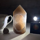 Polished Brazilian Drusy Agate Crystal Point, 0.81 lbs & 5.2" Tall, Model #3106NA-007 - Brazil GemsBrazil GemsPolished Brazilian Drusy Agate Crystal Point, 0.81 lbs & 5.2" Tall, Model #3106NA-007Crystal Points3106NA-007