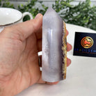 Polished Brazilian Drusy Agate Crystal Point, 0.85 lbs & 4.2" Tall, Model #3106NA-008 - Brazil GemsBrazil GemsPolished Brazilian Drusy Agate Crystal Point, 0.85 lbs & 4.2" Tall, Model #3106NA-008Crystal Points3106NA-008