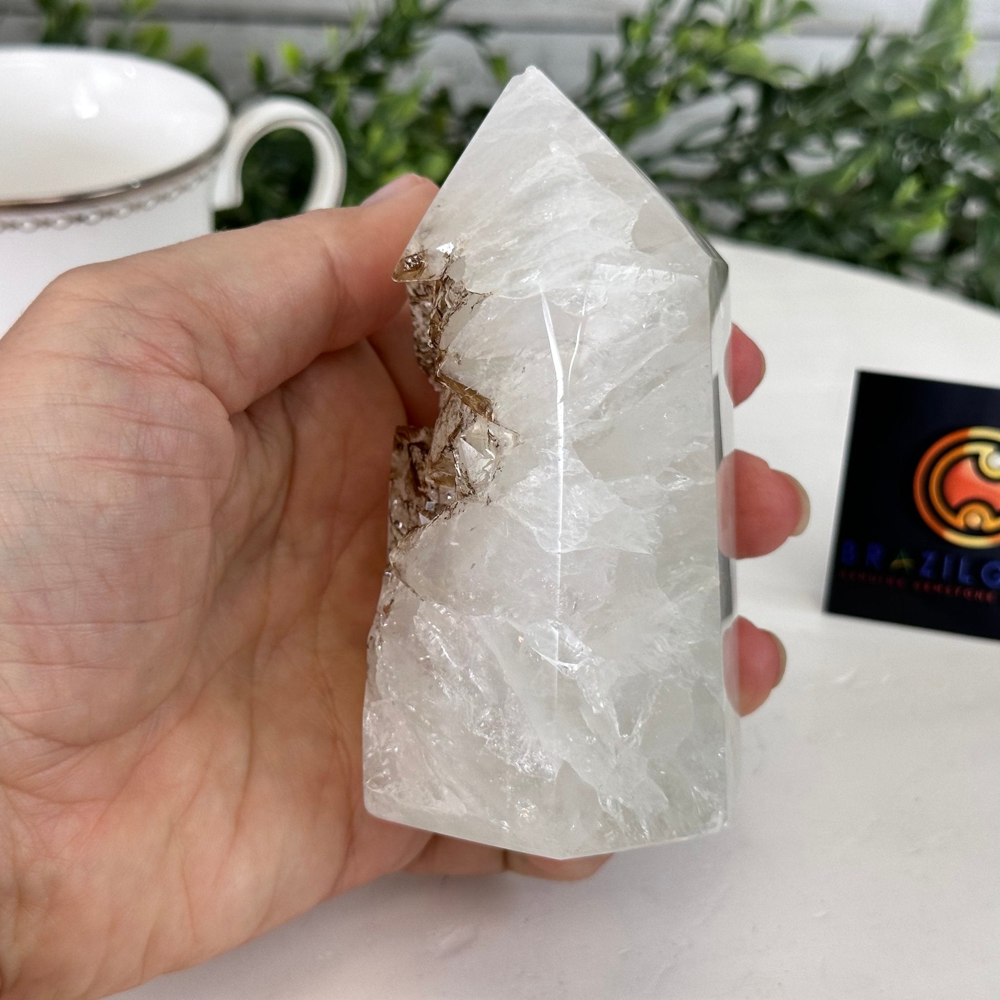 Polished Brazilian Drusy Agate Crystal Point, 1.14 lbs & 4.2" Tall, Model #3106NA-013 by Brazil Gems - Brazil GemsBrazil GemsPolished Brazilian Drusy Agate Crystal Point, 1.14 lbs & 4.2" Tall, Model #3106NA-013 by Brazil GemsCrystal Points3106NA-013