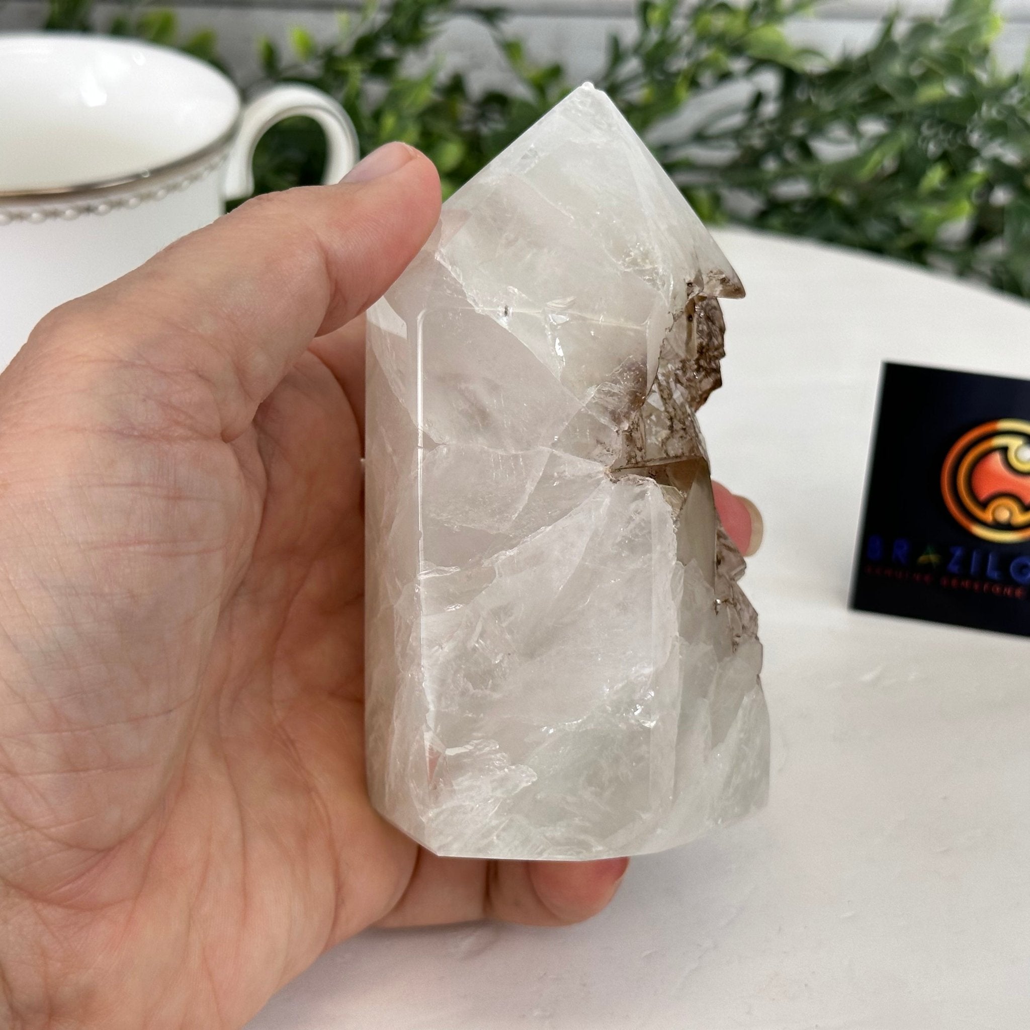 Polished Brazilian Drusy Agate Crystal Point, 1.14 lbs & 4.2" Tall, Model #3106NA-013 by Brazil Gems - Brazil GemsBrazil GemsPolished Brazilian Drusy Agate Crystal Point, 1.14 lbs & 4.2" Tall, Model #3106NA-013 by Brazil GemsCrystal Points3106NA-013