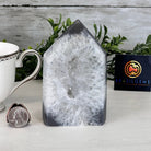 Polished Brazilian Drusy Agate Crystal Point, 1.35 lbs & 4.7" Tall, Model #3106NA-017 by Brazil Gems - Brazil GemsBrazil GemsPolished Brazilian Drusy Agate Crystal Point, 1.35 lbs & 4.7" Tall, Model #3106NA-017 by Brazil GemsCrystal Points3106NA-017