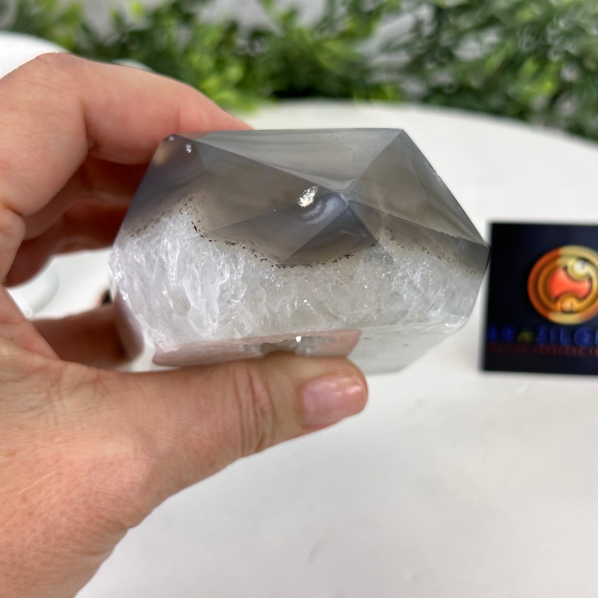 Polished Brazilian Drusy Agate Crystal Point, 1.35 lbs & 4.7" Tall, Model #3106NA-017 by Brazil Gems - Brazil GemsBrazil GemsPolished Brazilian Drusy Agate Crystal Point, 1.35 lbs & 4.7" Tall, Model #3106NA-017 by Brazil GemsCrystal Points3106NA-017