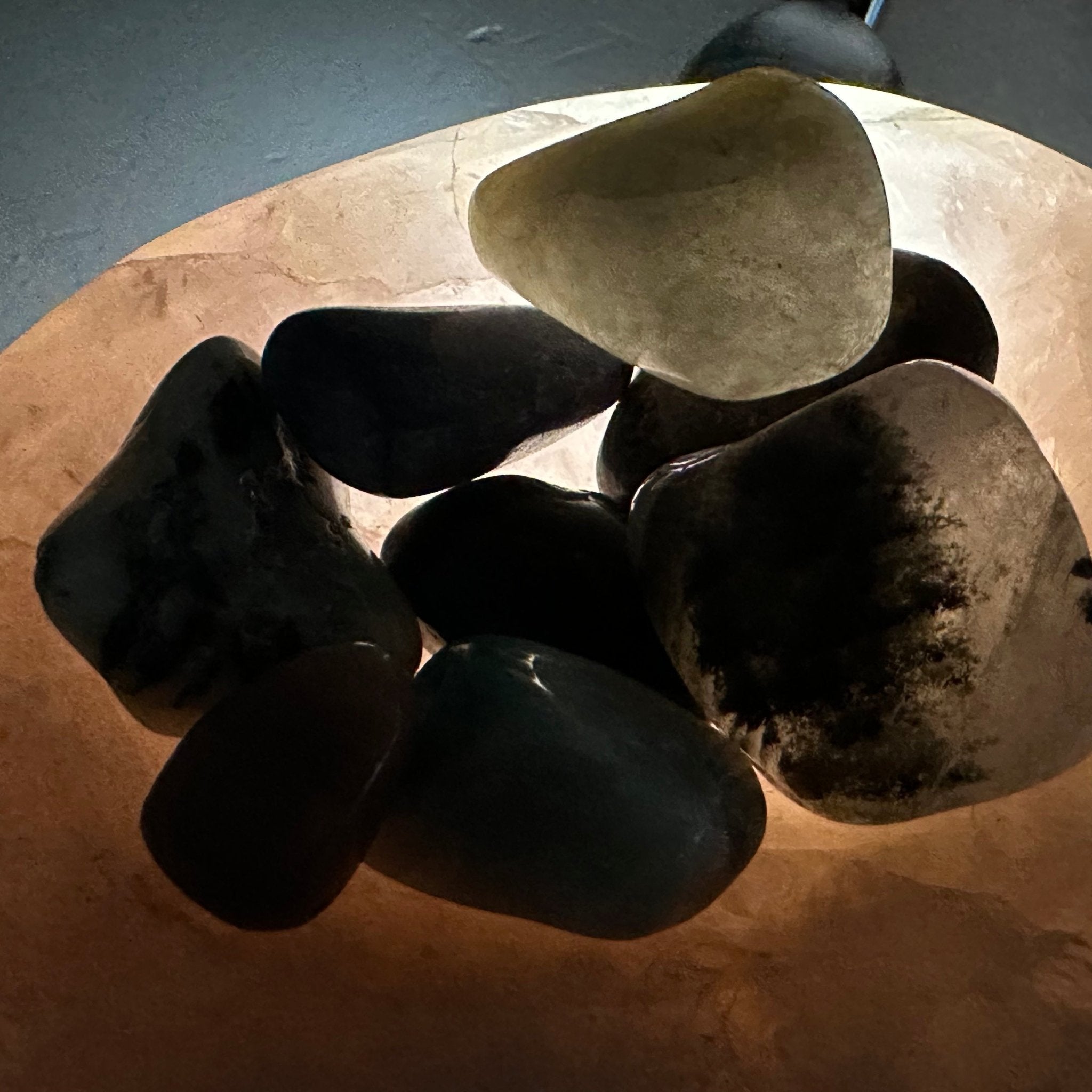 Polished Brazilian Rose Quartz Crystal Bowl w/ Tumbled Gemstones, 1.7 lbs Model #3350RQ-003 by Brazil Gems - Brazil GemsBrazil GemsPolished Brazilian Rose Quartz Crystal Bowl w/ Tumbled Gemstones, 1.7 lbs Model #3350RQ-003 by Brazil GemsBowls3350RQ-003