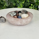 Polished Brazilian Rose Quartz Crystal Bowl w/ Tumbled Gemstones, 1.7 lbs Model #3350RQ-003 by Brazil Gems - Brazil GemsBrazil GemsPolished Brazilian Rose Quartz Crystal Bowl w/ Tumbled Gemstones, 1.7 lbs Model #3350RQ-003 by Brazil GemsBowls3350RQ-003