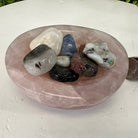 Polished Brazilian Rose Quartz Crystal Bowl w/ Tumbled Gemstones, 1.7 lbs Model #3350RQ-003 by Brazil Gems - Brazil GemsBrazil GemsPolished Brazilian Rose Quartz Crystal Bowl w/ Tumbled Gemstones, 1.7 lbs Model #3350RQ-003 by Brazil GemsBowls3350RQ-003