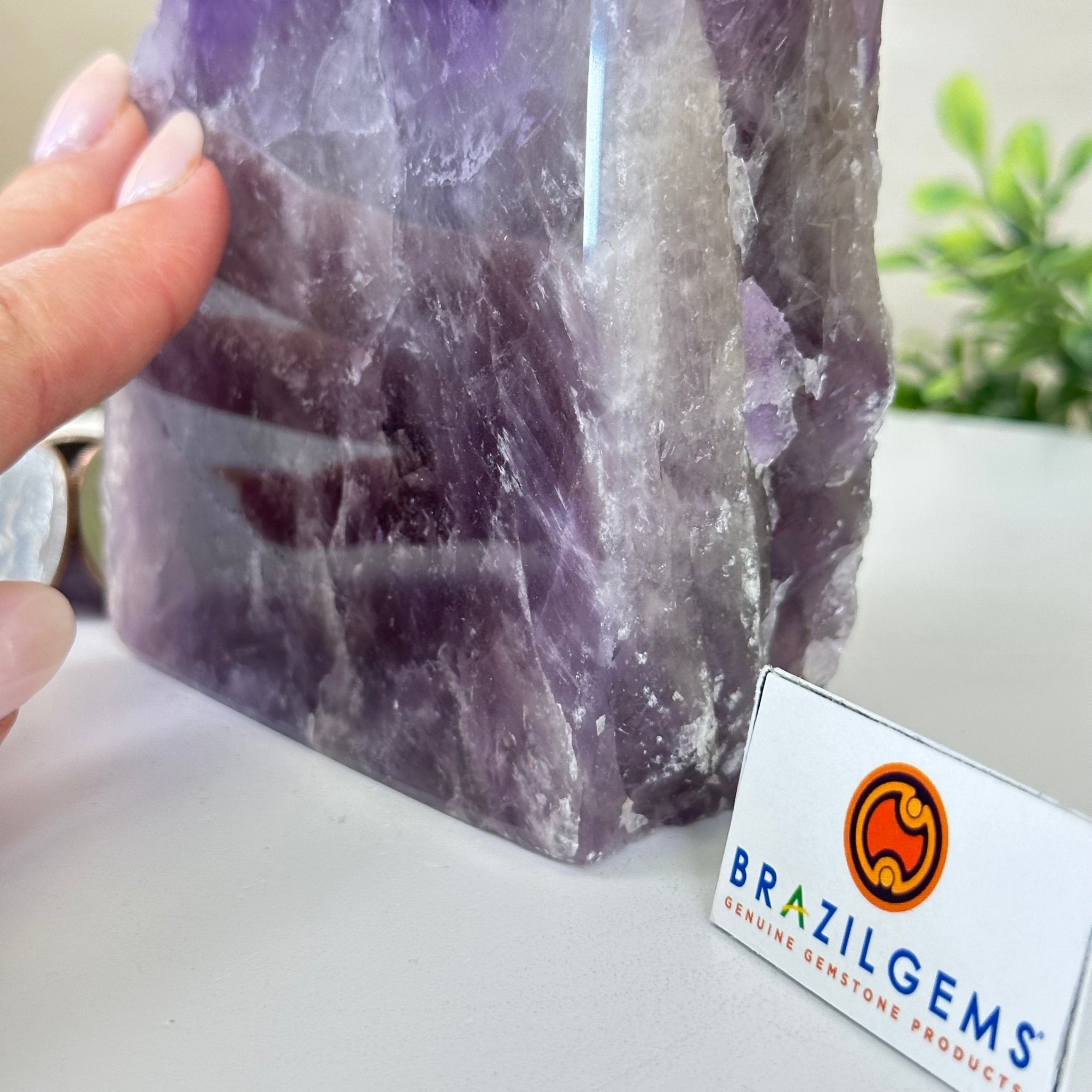 Polished Freeform Amethyst Gemstone, 2.9 lbs & 6.2” Tall #3303AM - 004 - Brazil GemsBrazil GemsPolished Freeform Amethyst Gemstone, 2.9 lbs & 6.2” Tall #3303AM - 004Freeform & Unique Shapes3303AM - 004