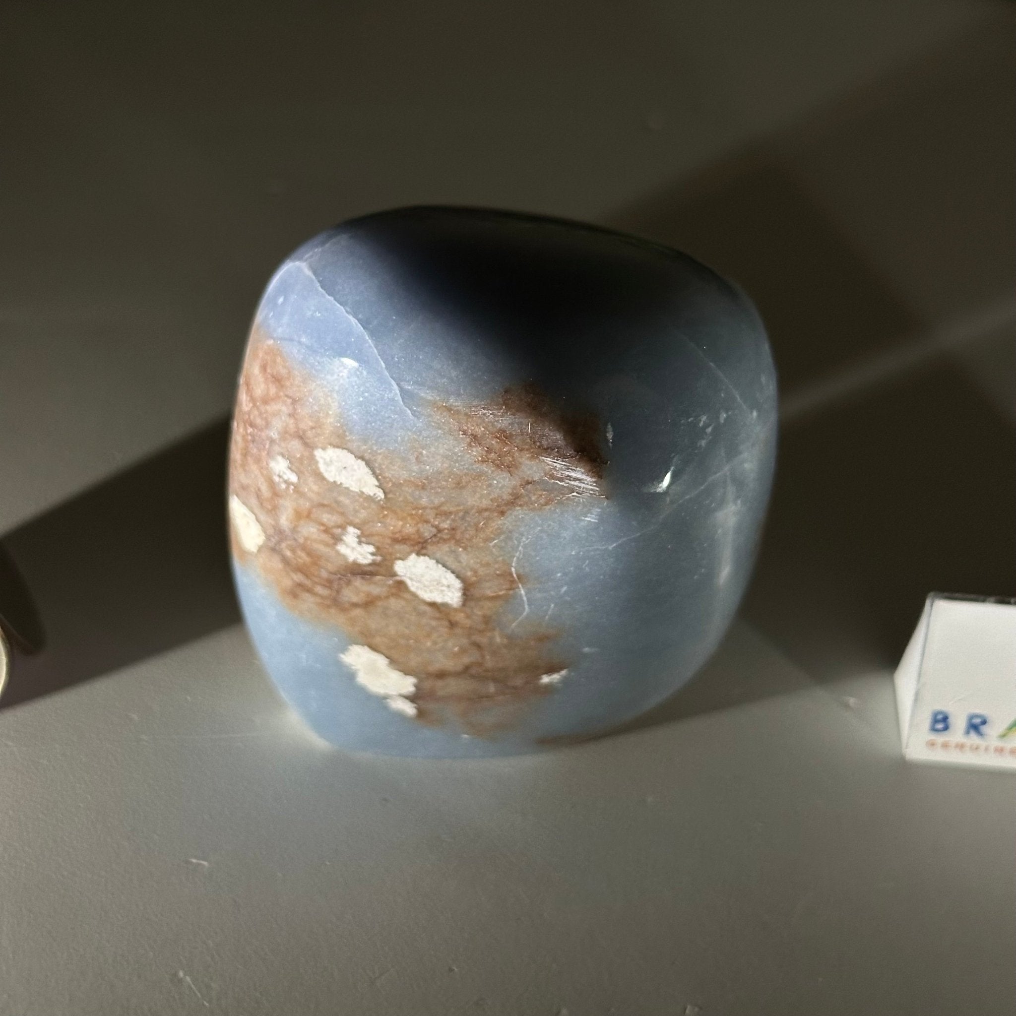 Polished Freeform Angelite Gemstone, 0.8 lbs & 3” Tall #3301AL - 002 - Brazil GemsBrazil GemsPolished Freeform Angelite Gemstone, 0.8 lbs & 3” Tall #3301AL - 002Freeform & Unique Shapes3301AL - 002