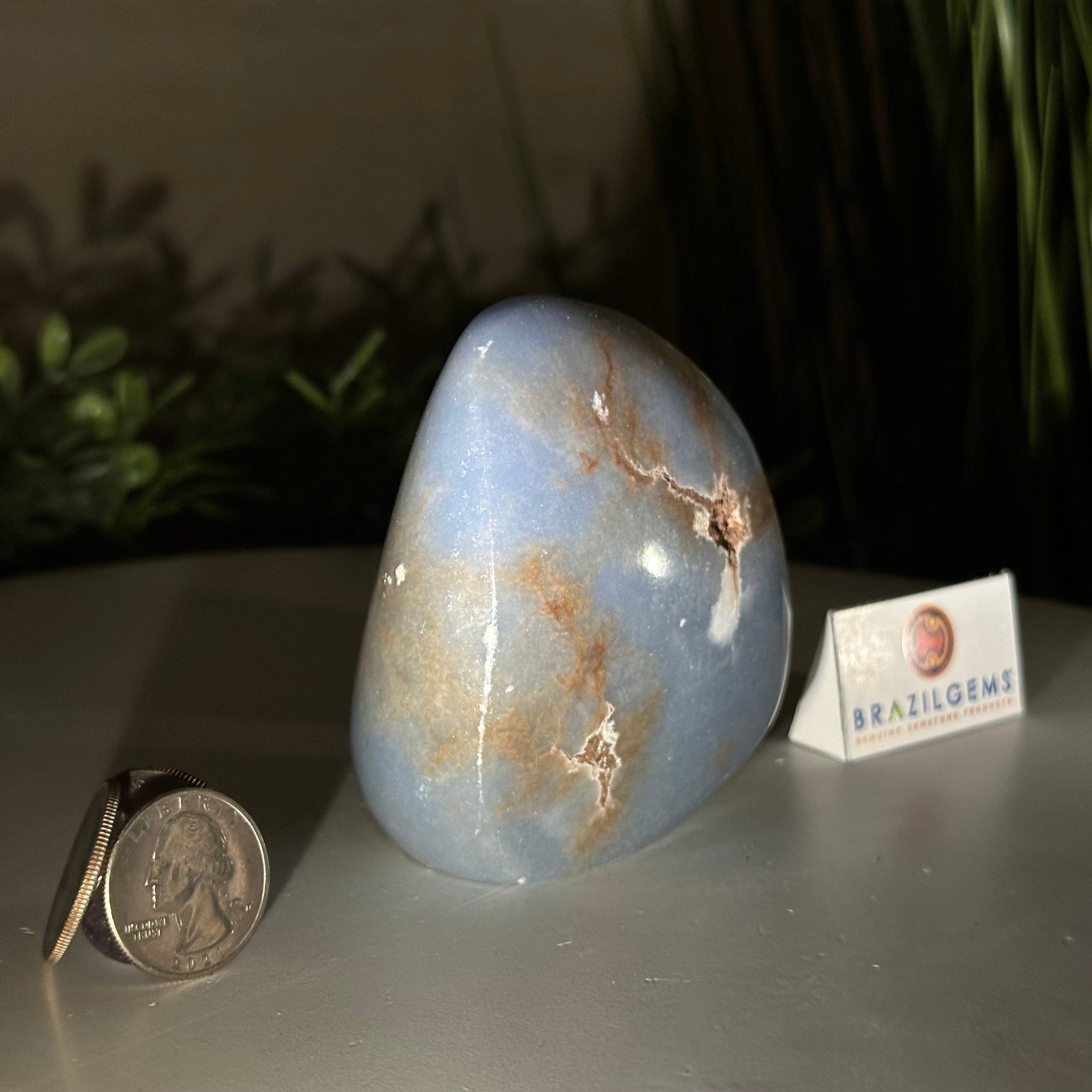 Polished Freeform Angelite Gemstone, 1 lb & 3.2” Tall #3301AL - 003 - Brazil GemsBrazil GemsPolished Freeform Angelite Gemstone, 1 lb & 3.2” Tall #3301AL - 003Freeform & Unique Shapes3301AL - 003