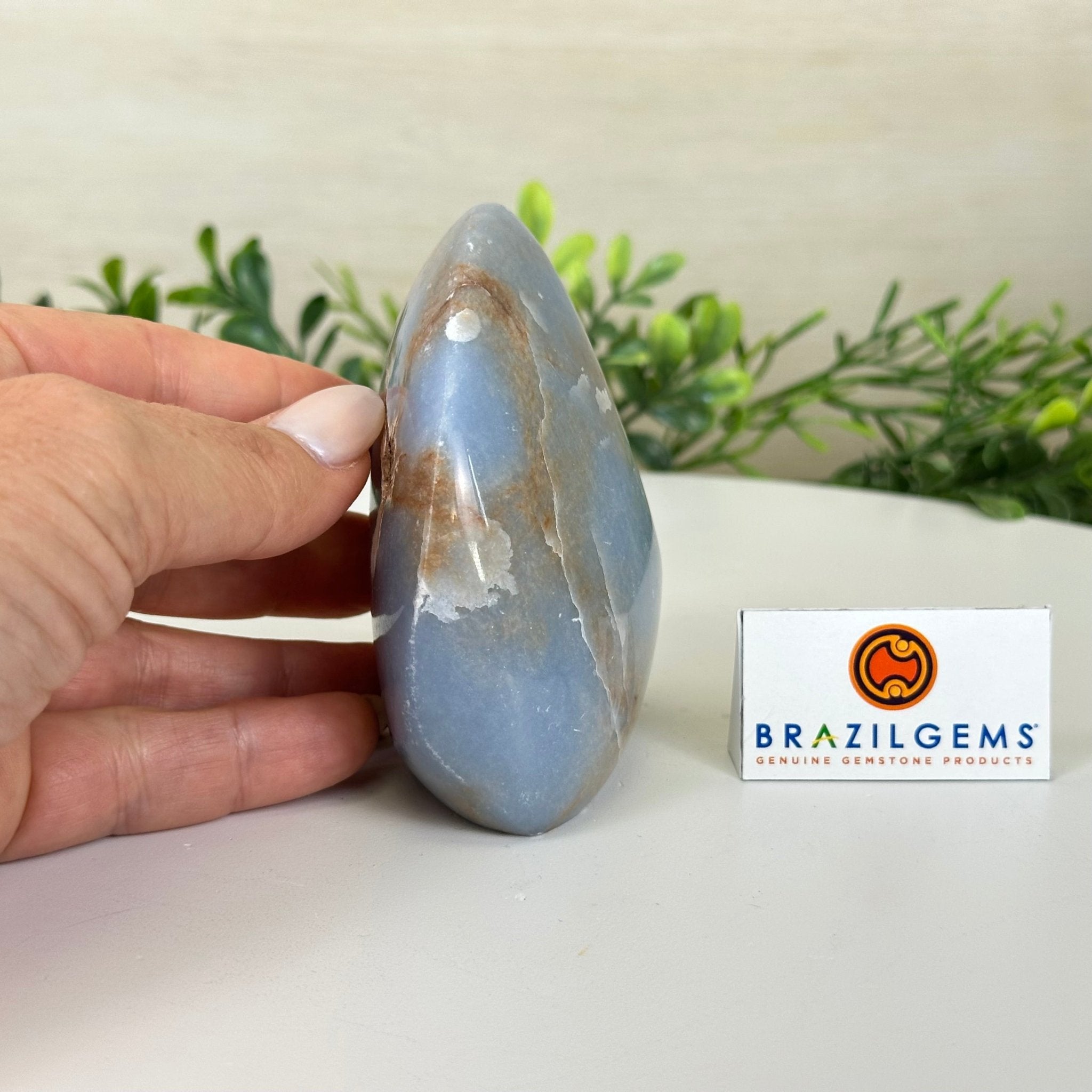 Polished Freeform Angelite Gemstone, 1 lb & 3.2” Tall #3301AL - 003 - Brazil GemsBrazil GemsPolished Freeform Angelite Gemstone, 1 lb & 3.2” Tall #3301AL - 003Freeform & Unique Shapes3301AL - 003