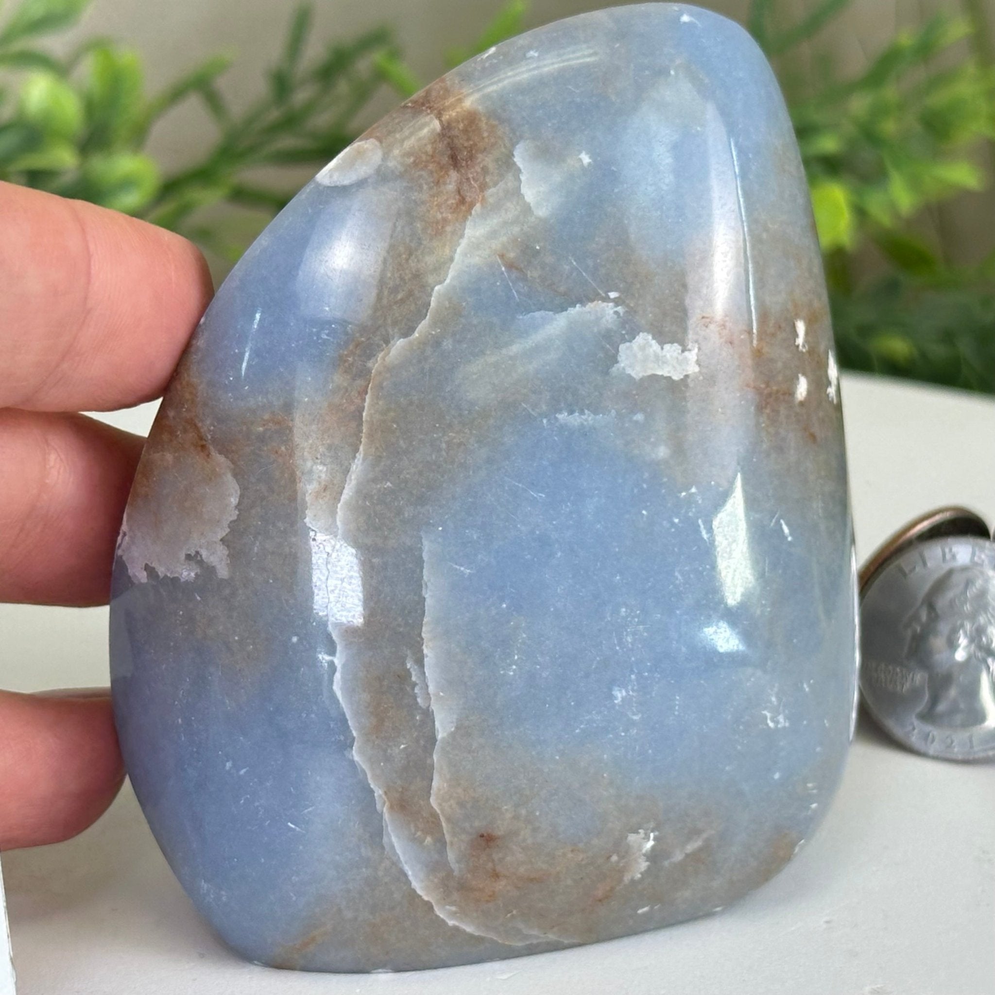 Polished Freeform Angelite Gemstone, 1 lb & 3.2” Tall #3301AL - 003 - Brazil GemsBrazil GemsPolished Freeform Angelite Gemstone, 1 lb & 3.2” Tall #3301AL - 003Freeform & Unique Shapes3301AL - 003