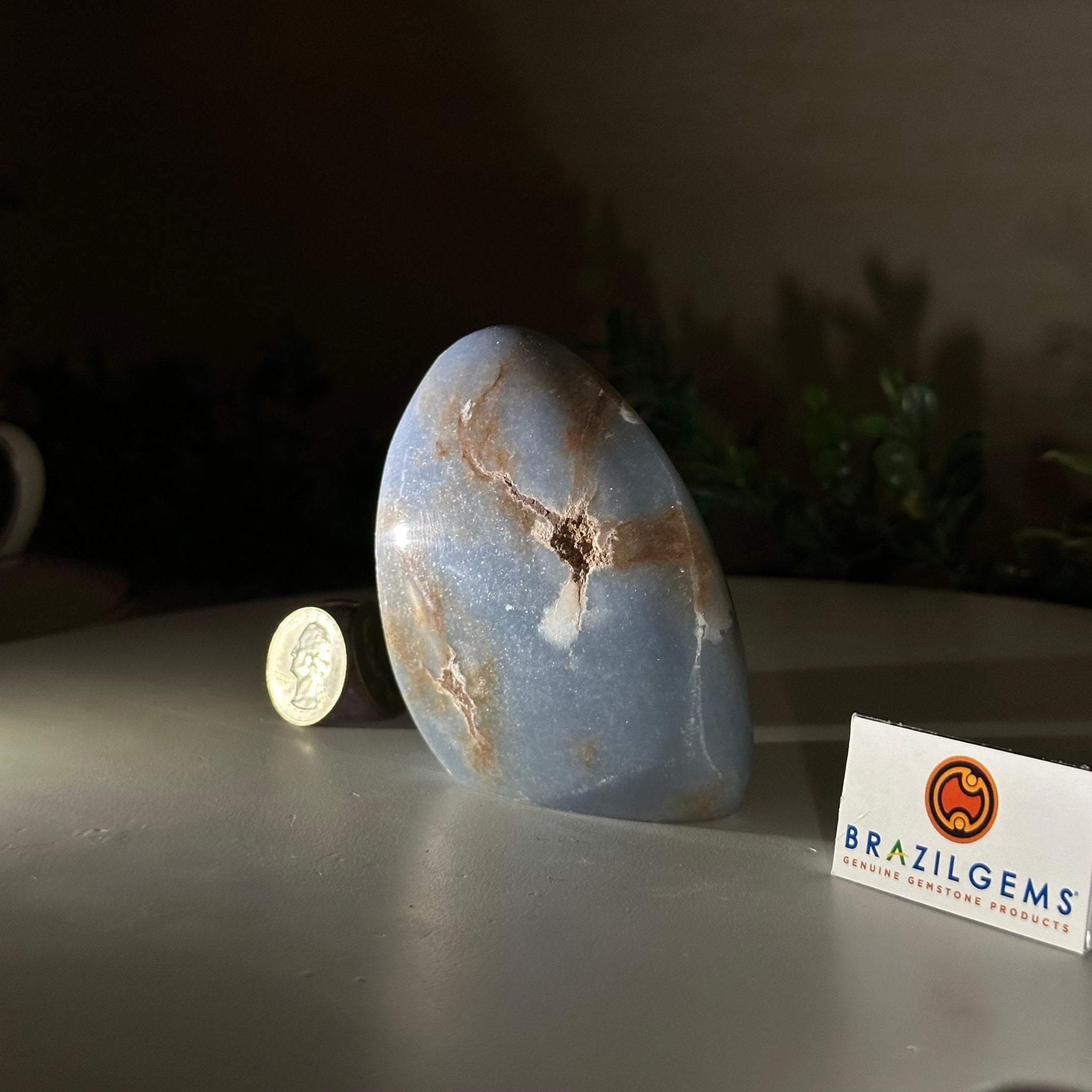 Polished Freeform Angelite Gemstone, 1 lb & 3.2” Tall #3301AL - 003 - Brazil GemsBrazil GemsPolished Freeform Angelite Gemstone, 1 lb & 3.2” Tall #3301AL - 003Freeform & Unique Shapes3301AL - 003