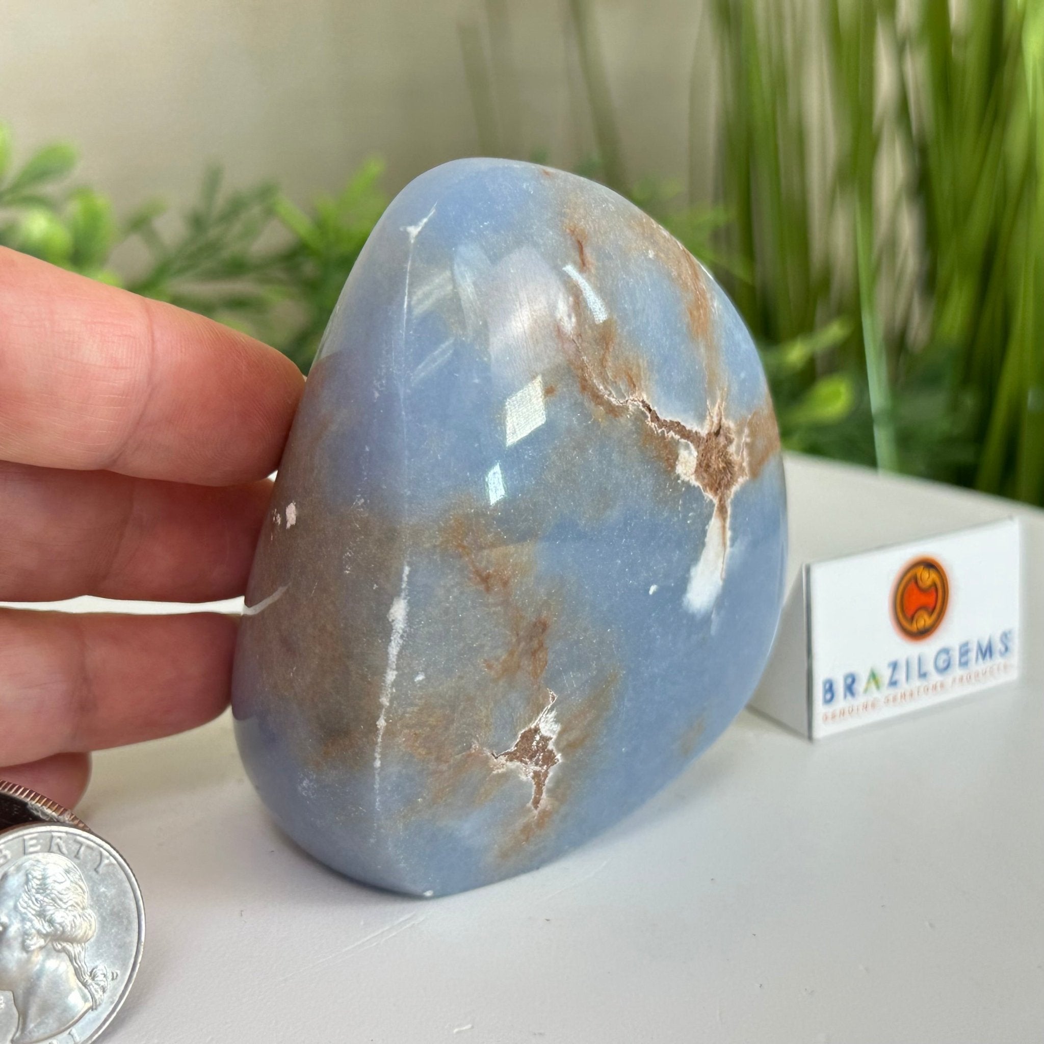 Polished Freeform Angelite Gemstone, 1 lb & 3.2” Tall #3301AL - 003 - Brazil GemsBrazil GemsPolished Freeform Angelite Gemstone, 1 lb & 3.2” Tall #3301AL - 003Freeform & Unique Shapes3301AL - 003