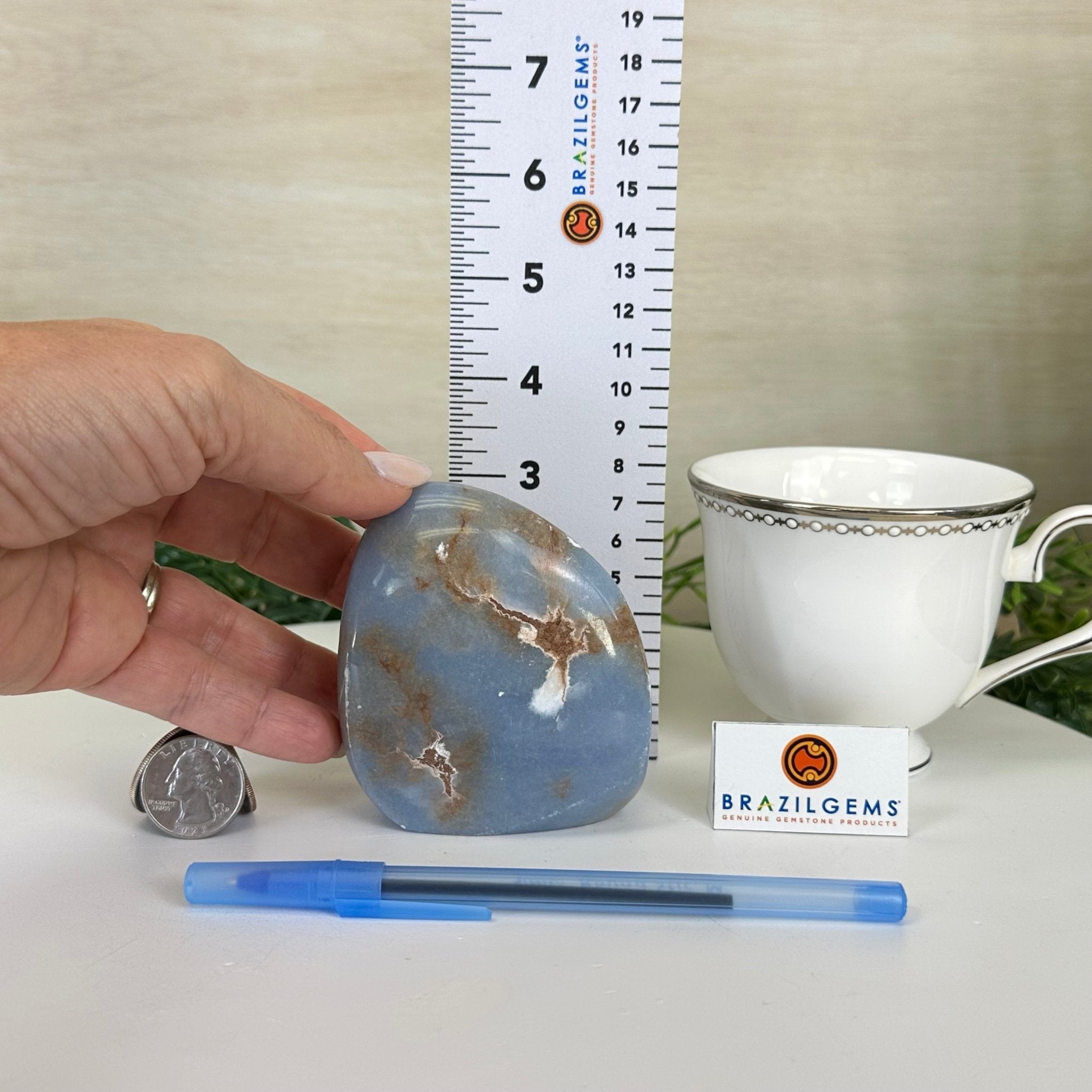 Polished Freeform Angelite Gemstone, 1 lb & 3.2” Tall #3301AL - 003 - Brazil GemsBrazil GemsPolished Freeform Angelite Gemstone, 1 lb & 3.2” Tall #3301AL - 003Freeform & Unique Shapes3301AL - 003