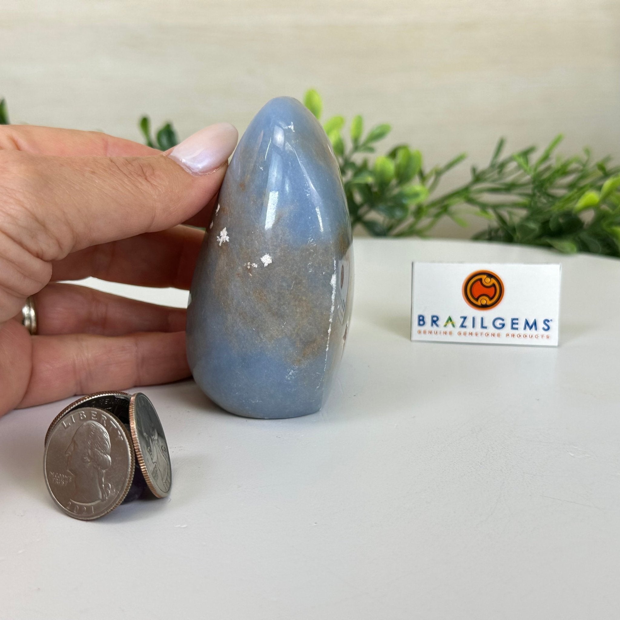Polished Freeform Angelite Gemstone, 1 lb & 3.2” Tall #3301AL - 003 - Brazil GemsBrazil GemsPolished Freeform Angelite Gemstone, 1 lb & 3.2” Tall #3301AL - 003Freeform & Unique Shapes3301AL - 003