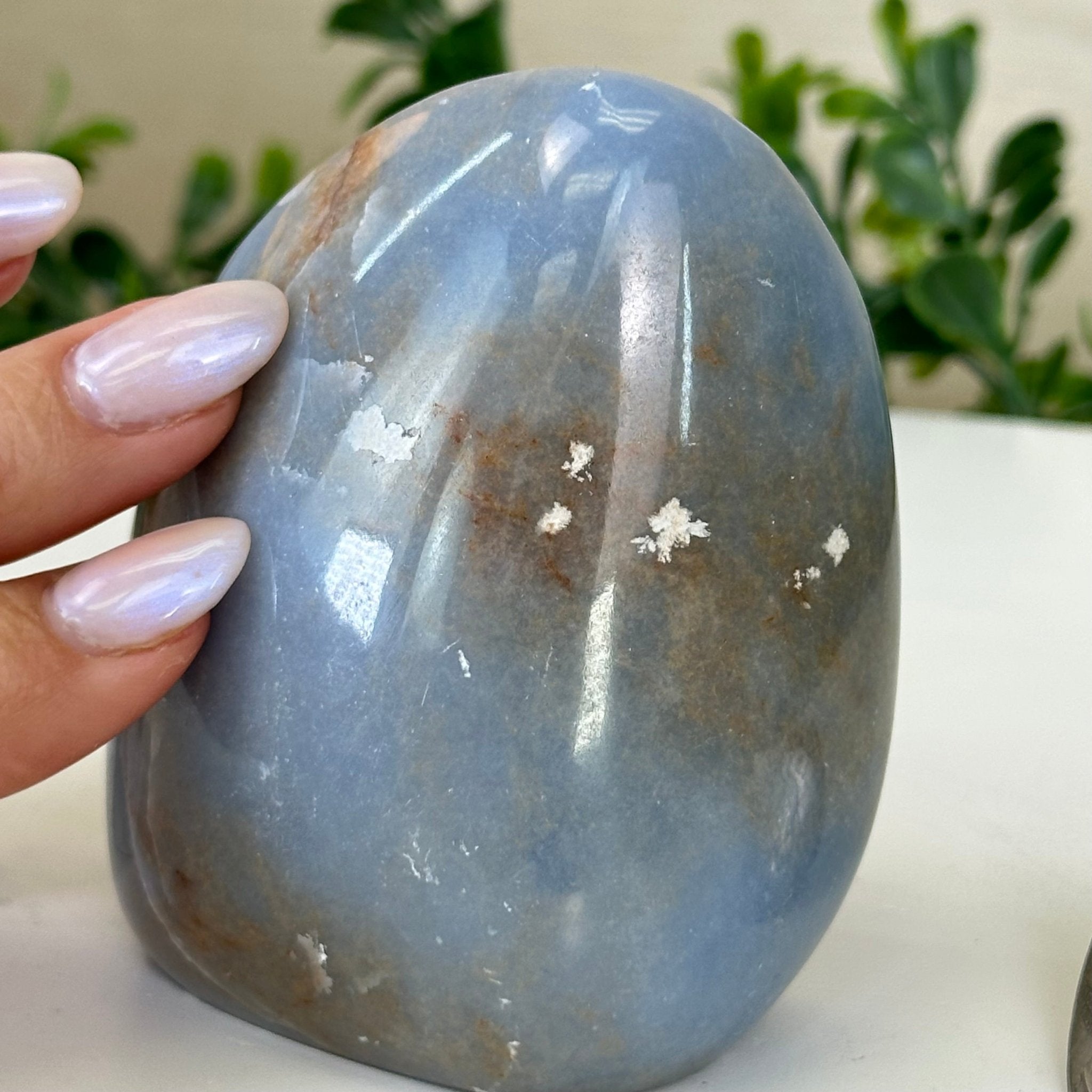 Polished Freeform Angelite Gemstone, 1 lb & 3.2” Tall #3301AL - 003 - Brazil GemsBrazil GemsPolished Freeform Angelite Gemstone, 1 lb & 3.2” Tall #3301AL - 003Freeform & Unique Shapes3301AL - 003