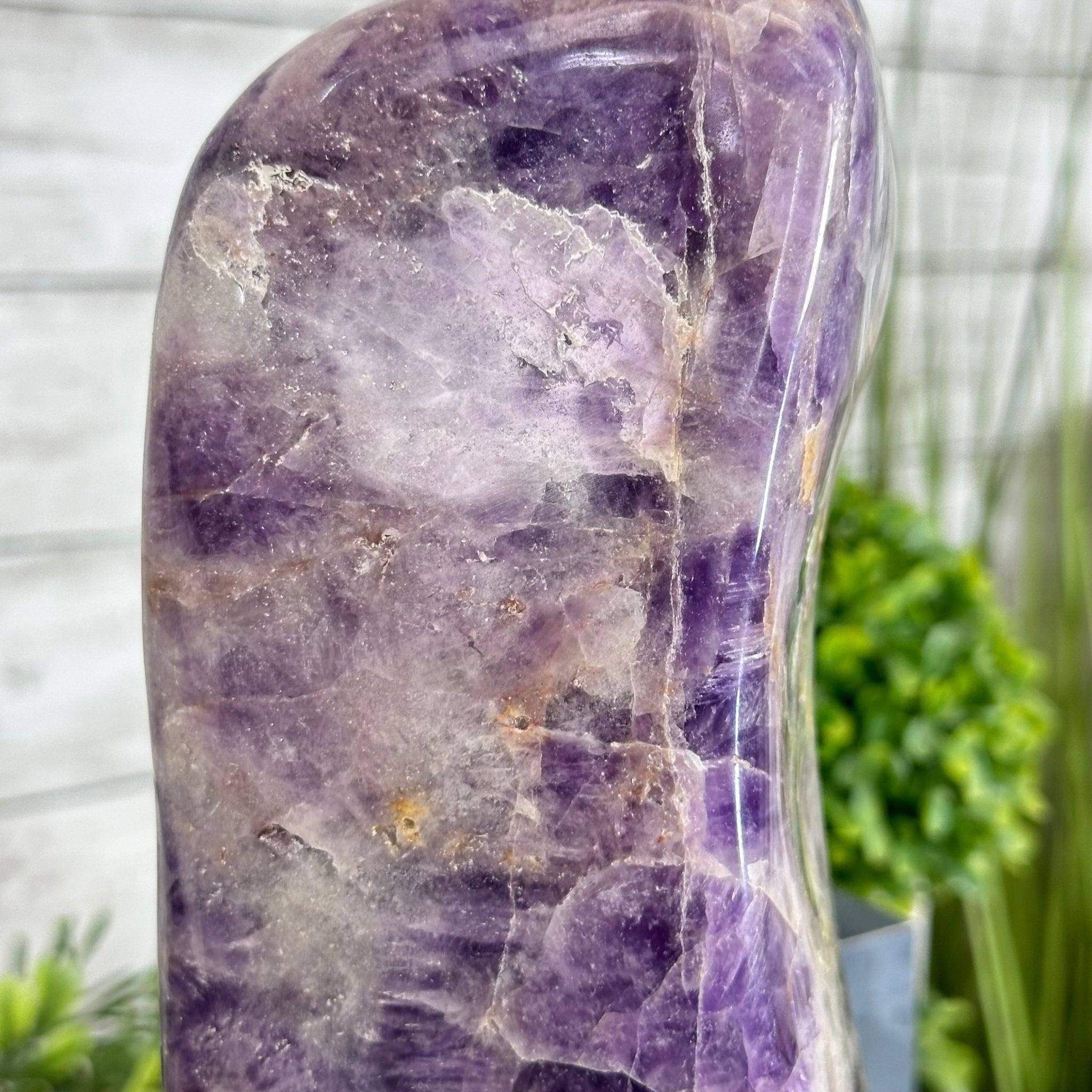 Polished Freeform Chevron Amethyst Gemstone, 6.8 lbs & 9.1” Tall #3301AM-002 - Brazil GemsBrazil GemsPolished Freeform Chevron Amethyst Gemstone, 6.8 lbs & 9.1” Tall #3301AM-002Freeform & Unique Shapes3301AM-002