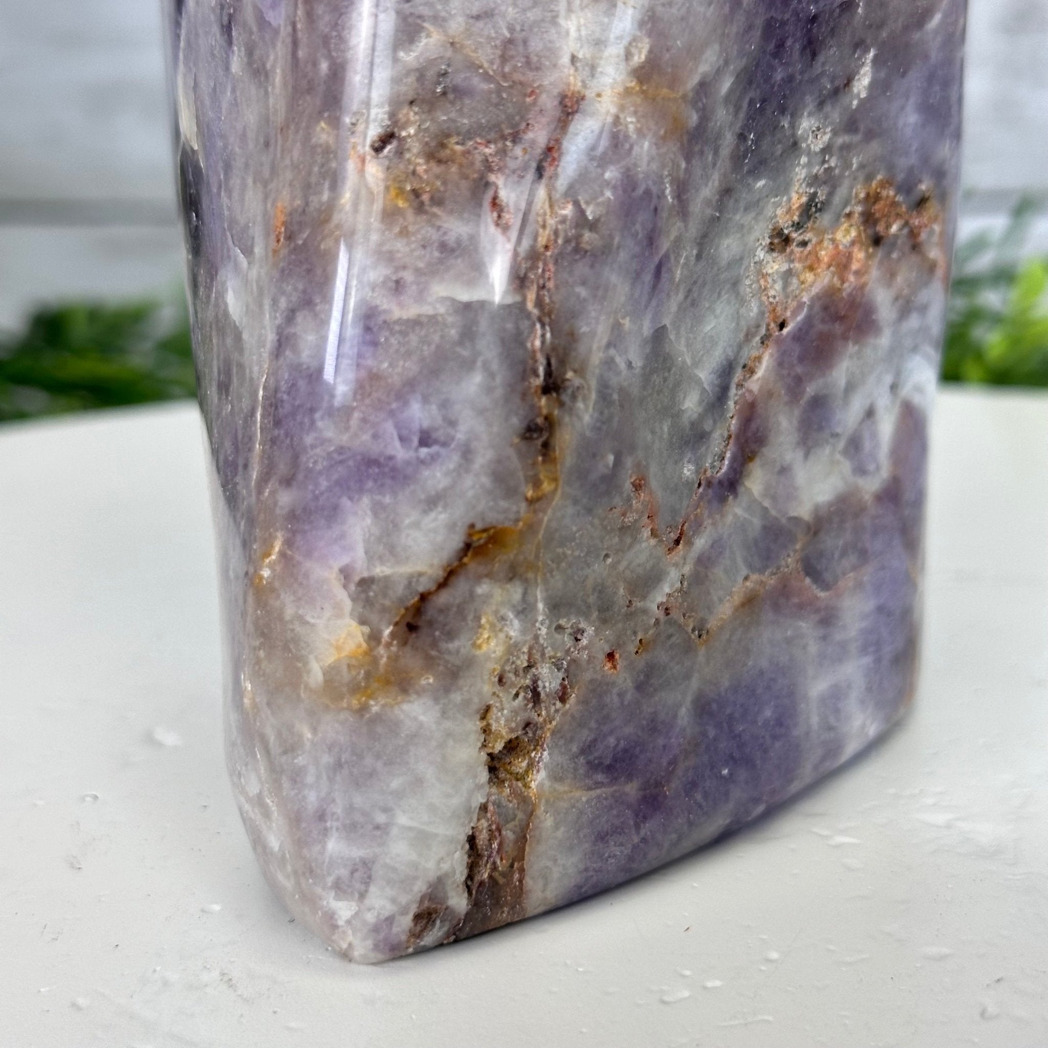 Polished Freeform Chevron Amethyst Gemstone, 6.8 lbs & 9.1” Tall #3301AM-002 - Brazil GemsBrazil GemsPolished Freeform Chevron Amethyst Gemstone, 6.8 lbs & 9.1” Tall #3301AM-002Freeform & Unique Shapes3301AM-002