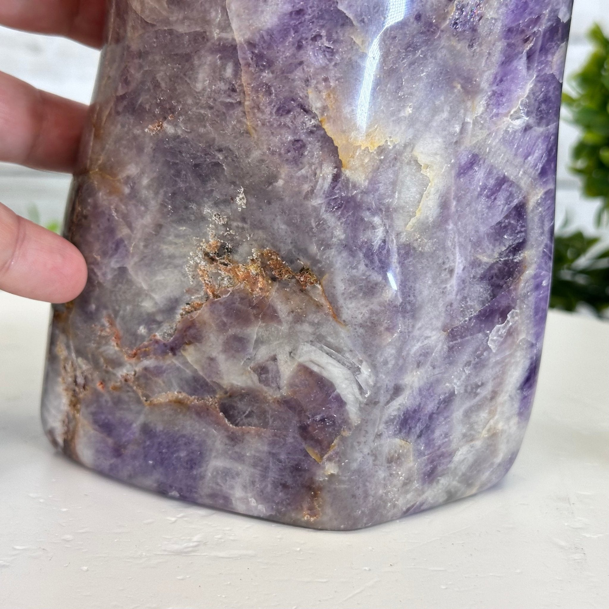 Polished Freeform Chevron Amethyst Gemstone, 6.8 lbs & 9.1” Tall #3301AM-002 - Brazil GemsBrazil GemsPolished Freeform Chevron Amethyst Gemstone, 6.8 lbs & 9.1” Tall #3301AM-002Freeform & Unique Shapes3301AM-002