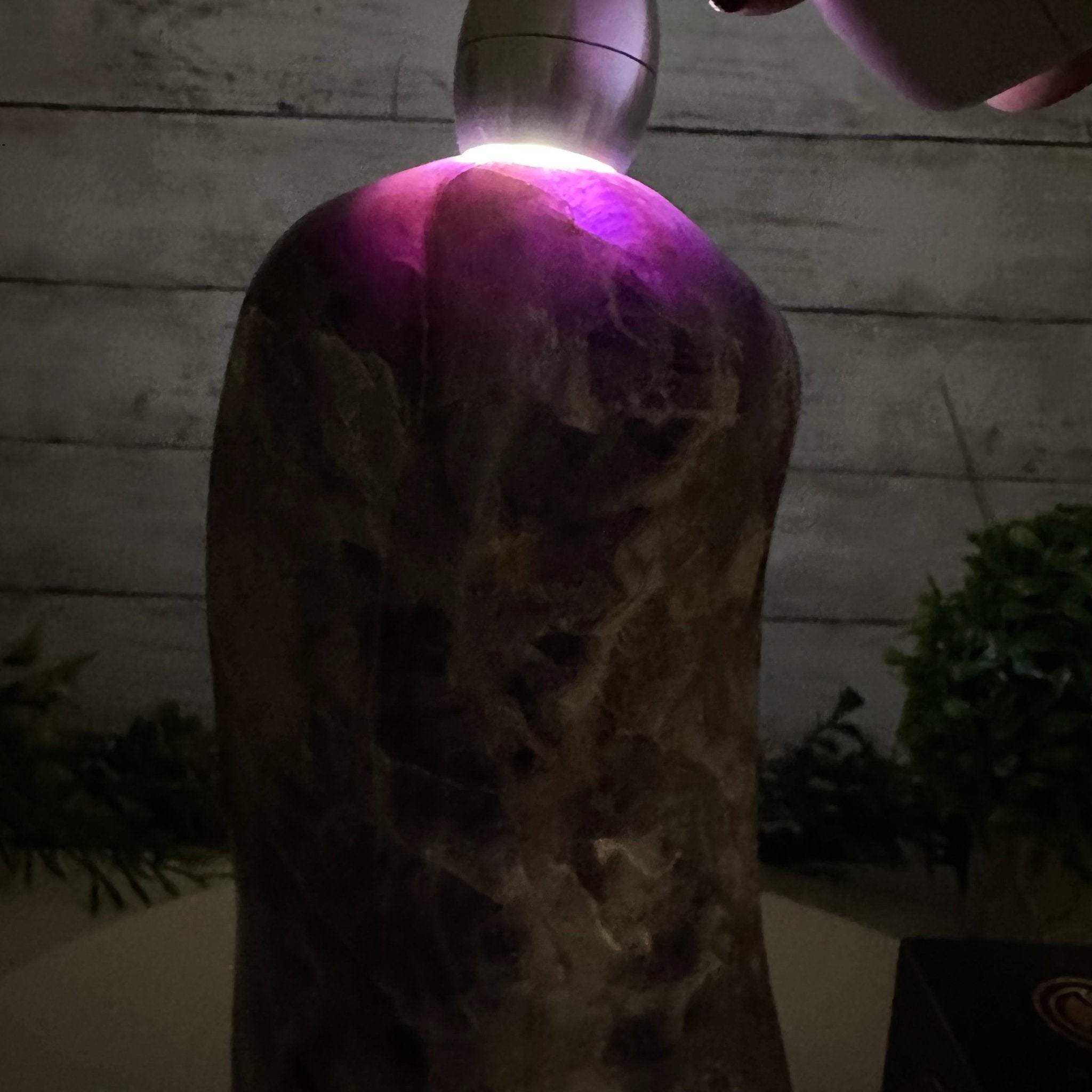 Polished Freeform Chevron Amethyst Gemstone, 6.8 lbs & 9.1” Tall #3301AM-002 - Brazil GemsBrazil GemsPolished Freeform Chevron Amethyst Gemstone, 6.8 lbs & 9.1” Tall #3301AM-002Freeform & Unique Shapes3301AM-002