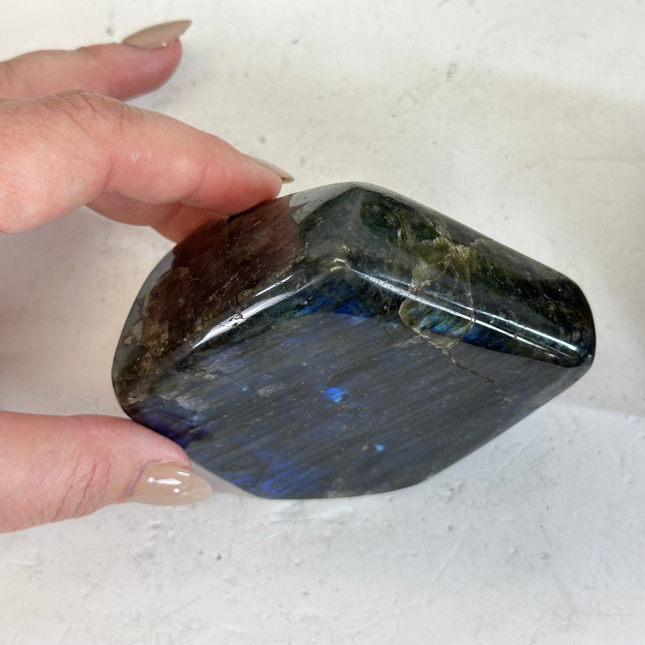 Polished Freeform Labradorite Gemstone, 1.1 lbs & 3.25” Tall #3301LB - 005 - Brazil GemsBrazil GemsPolished Freeform Labradorite Gemstone, 1.1 lbs & 3.25” Tall #3301LB - 005Freeform & Unique Shapes3301LB - 005