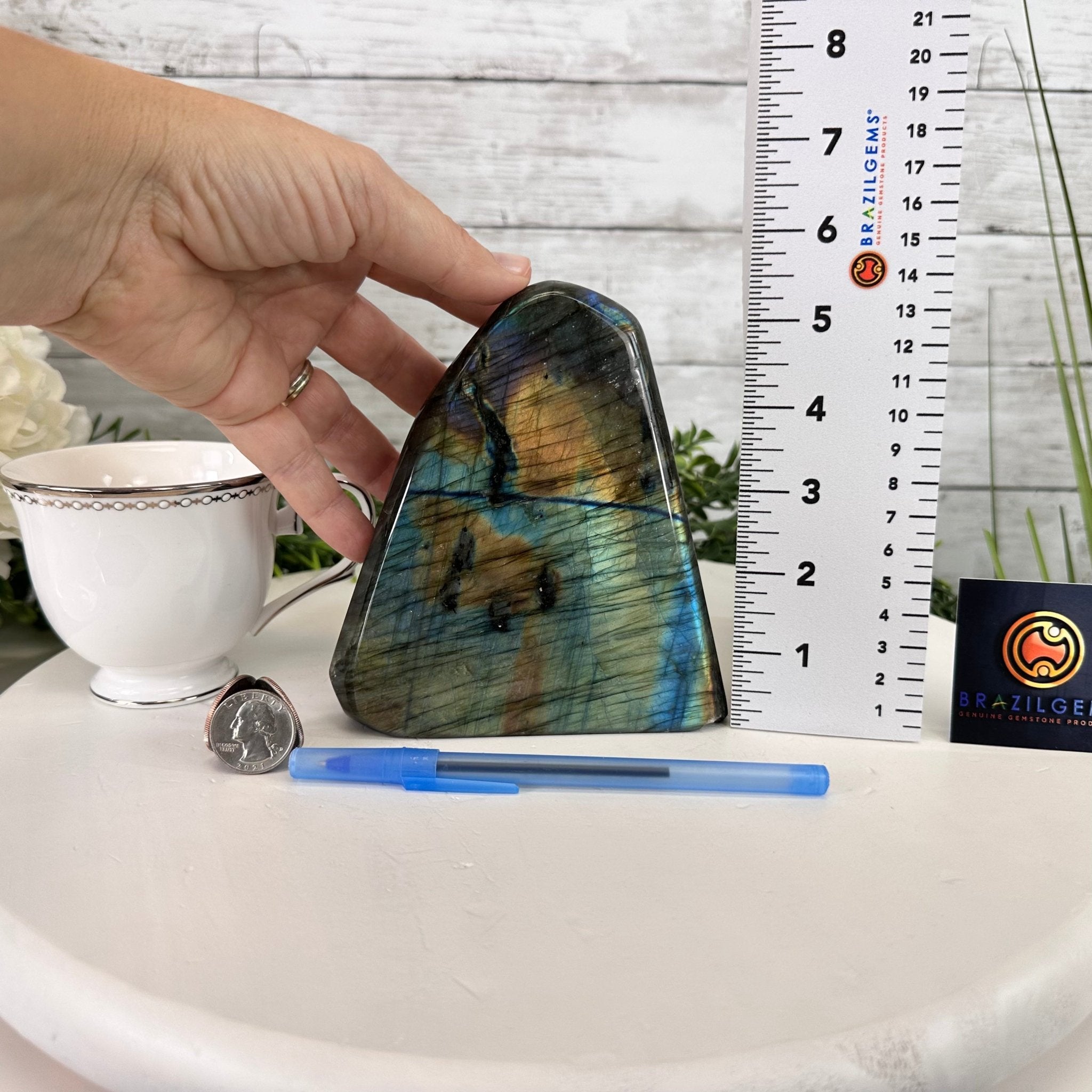 Polished Freeform Labradorite Gemstone, 3.6 lbs & 5.1” tall Model #3301LB-049 by Brazil Gems - Brazil GemsBrazil GemsPolished Freeform Labradorite Gemstone, 3.6 lbs & 5.1” tall Model #3301LB-049 by Brazil GemsFreeform & Unique Shapes3301LB-049