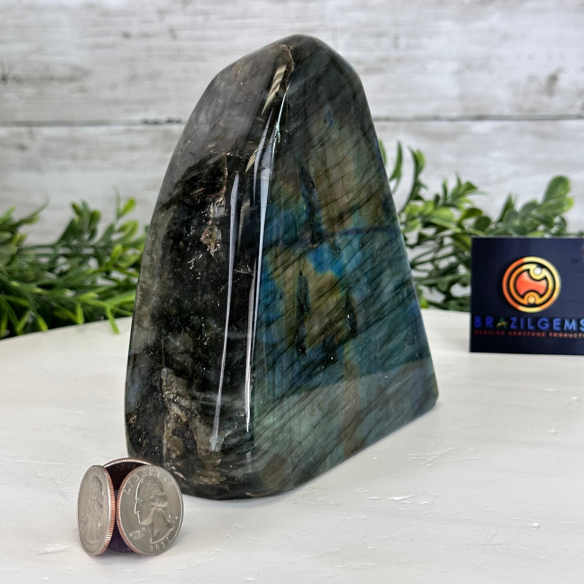Polished Freeform Labradorite Gemstone, 3.6 lbs & 5.1” tall Model #3301LB-049 by Brazil Gems - Brazil GemsBrazil GemsPolished Freeform Labradorite Gemstone, 3.6 lbs & 5.1” tall Model #3301LB-049 by Brazil GemsFreeform & Unique Shapes3301LB-049