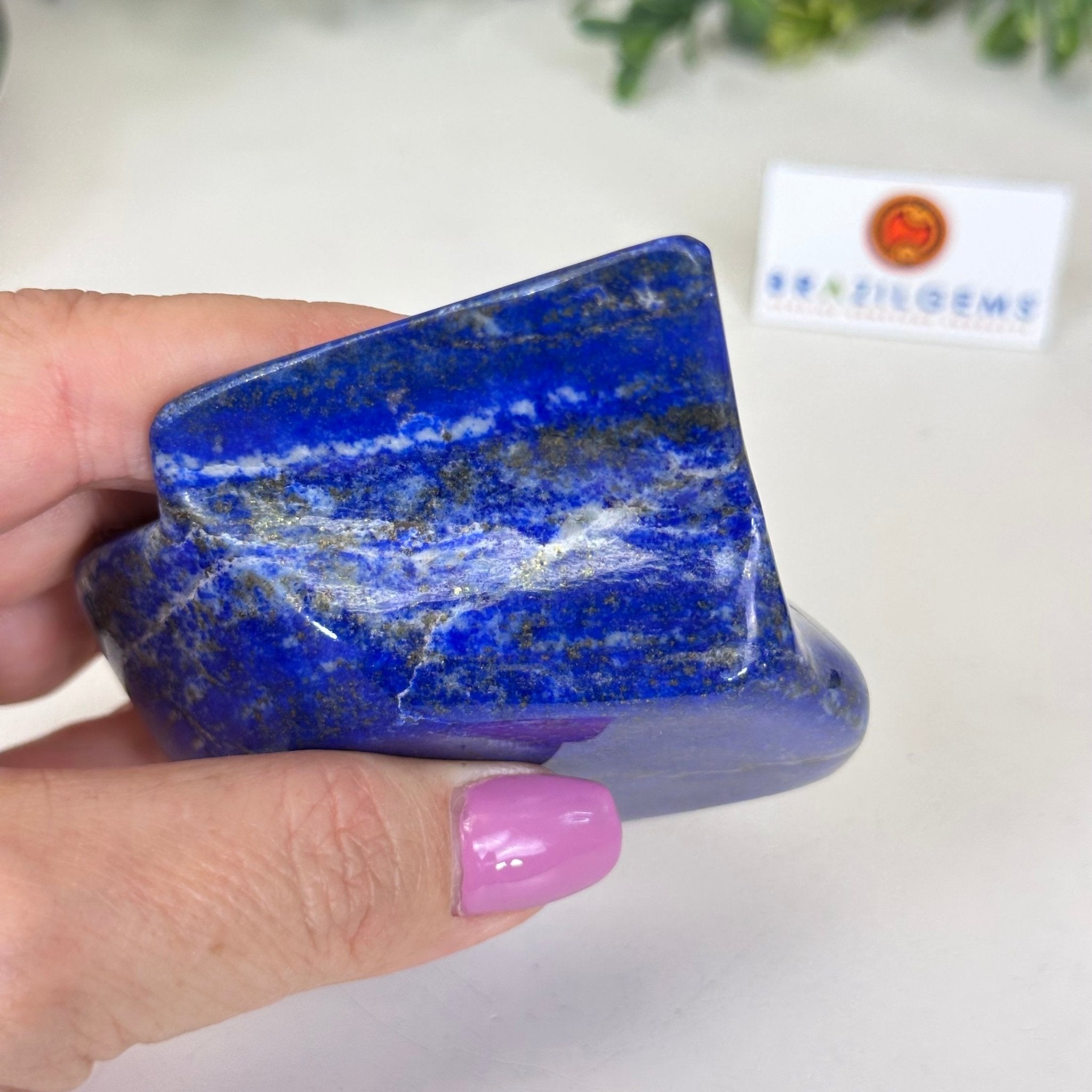 Polished Freeform Lapis Lazuli Palm Stone 3488LL - 026 - Brazil GemsBrazil GemsPolished Freeform Lapis Lazuli Palm Stone 3488LL - 026Freeform & Unique Shapes3488LL - 026
