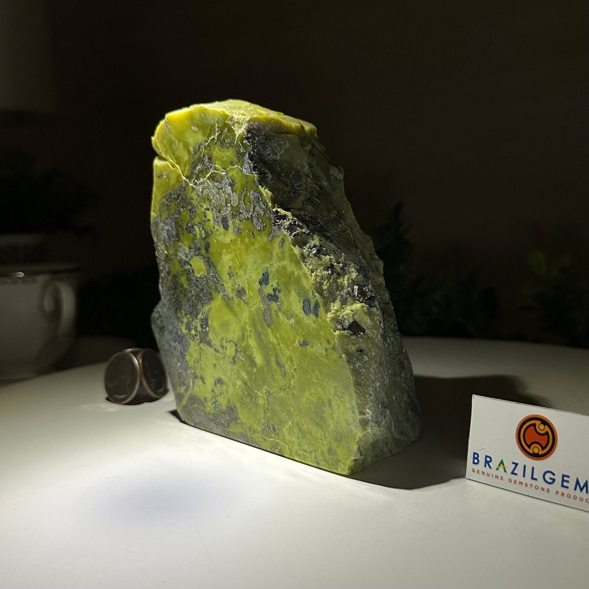 Polished Freeform Serpentine Gemstone, 3.2 lbs & 5” Tall #3303SE - 001 - Brazil GemsBrazil GemsPolished Freeform Serpentine Gemstone, 3.2 lbs & 5” Tall #3303SE - 001Freeform & Unique Shapes3303SE - 001