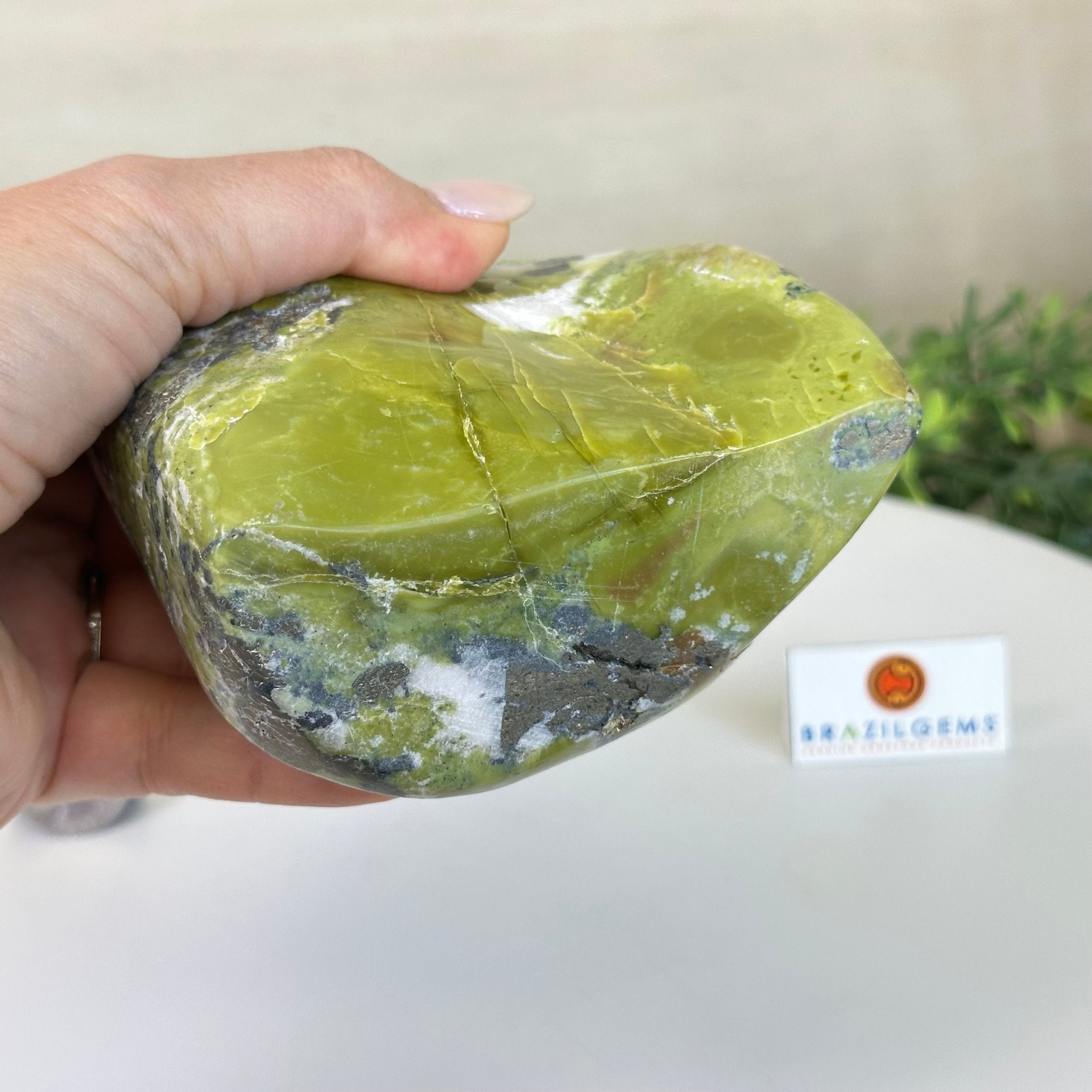 Polished Freeform Serpentine Gemstone, 3.3 lbs & 6.6” Tall #3301SE - 002 - Brazil GemsBrazil GemsPolished Freeform Serpentine Gemstone, 3.3 lbs & 6.6” Tall #3301SE - 002Freeform & Unique Shapes3301SE - 002