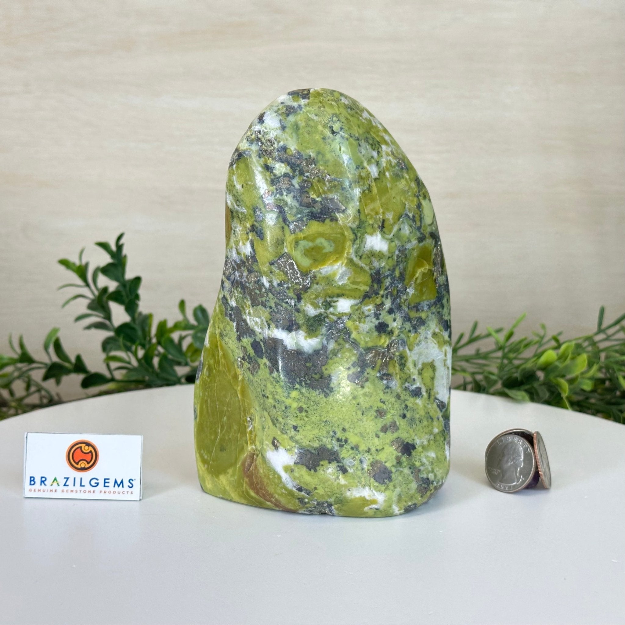 Polished Freeform Serpentine Gemstone, 3.3 lbs & 6.6” Tall #3301SE - 002 - Brazil GemsBrazil GemsPolished Freeform Serpentine Gemstone, 3.3 lbs & 6.6” Tall #3301SE - 002Freeform & Unique Shapes3301SE - 002