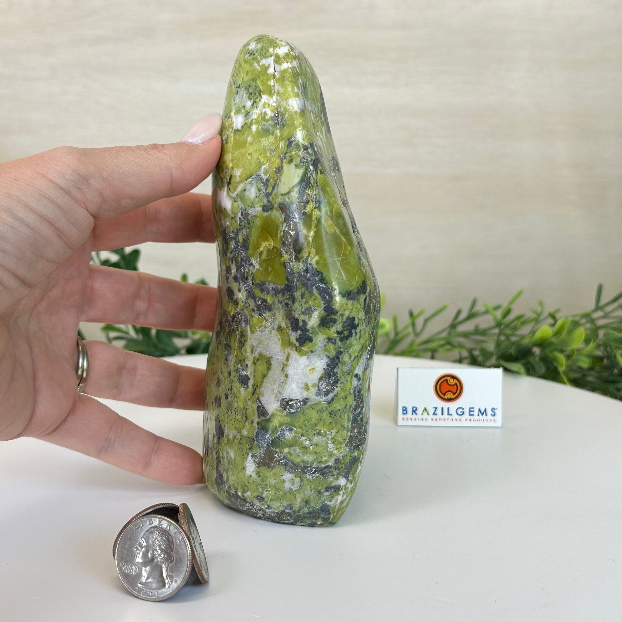 Polished Freeform Serpentine Gemstone, 3.3 lbs & 6.6” Tall #3301SE - 002 - Brazil GemsBrazil GemsPolished Freeform Serpentine Gemstone, 3.3 lbs & 6.6” Tall #3301SE - 002Freeform & Unique Shapes3301SE - 002