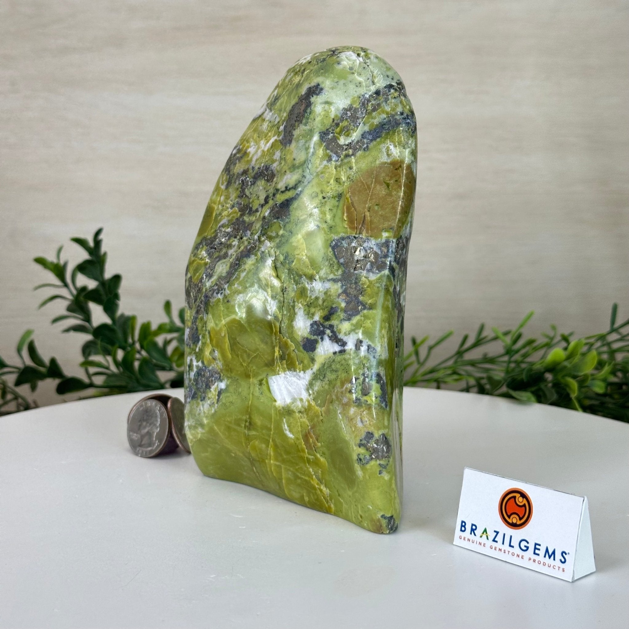 Polished Freeform Serpentine Gemstone, 3.3 lbs & 6.6” Tall #3301SE - 002 - Brazil GemsBrazil GemsPolished Freeform Serpentine Gemstone, 3.3 lbs & 6.6” Tall #3301SE - 002Freeform & Unique Shapes3301SE - 002