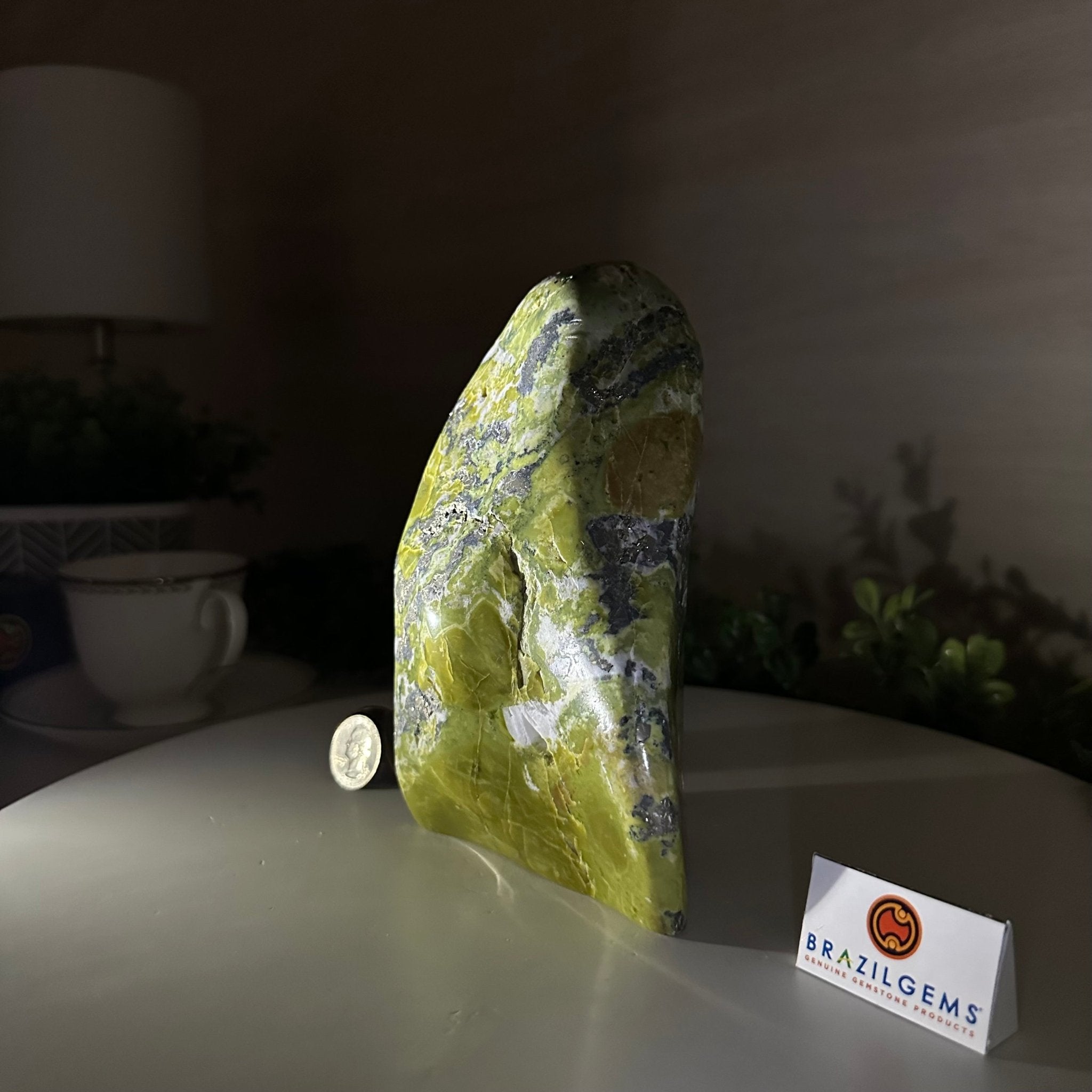 Polished Freeform Serpentine Gemstone, 3.3 lbs & 6.6” Tall #3301SE - 002 - Brazil GemsBrazil GemsPolished Freeform Serpentine Gemstone, 3.3 lbs & 6.6” Tall #3301SE - 002Freeform & Unique Shapes3301SE - 002