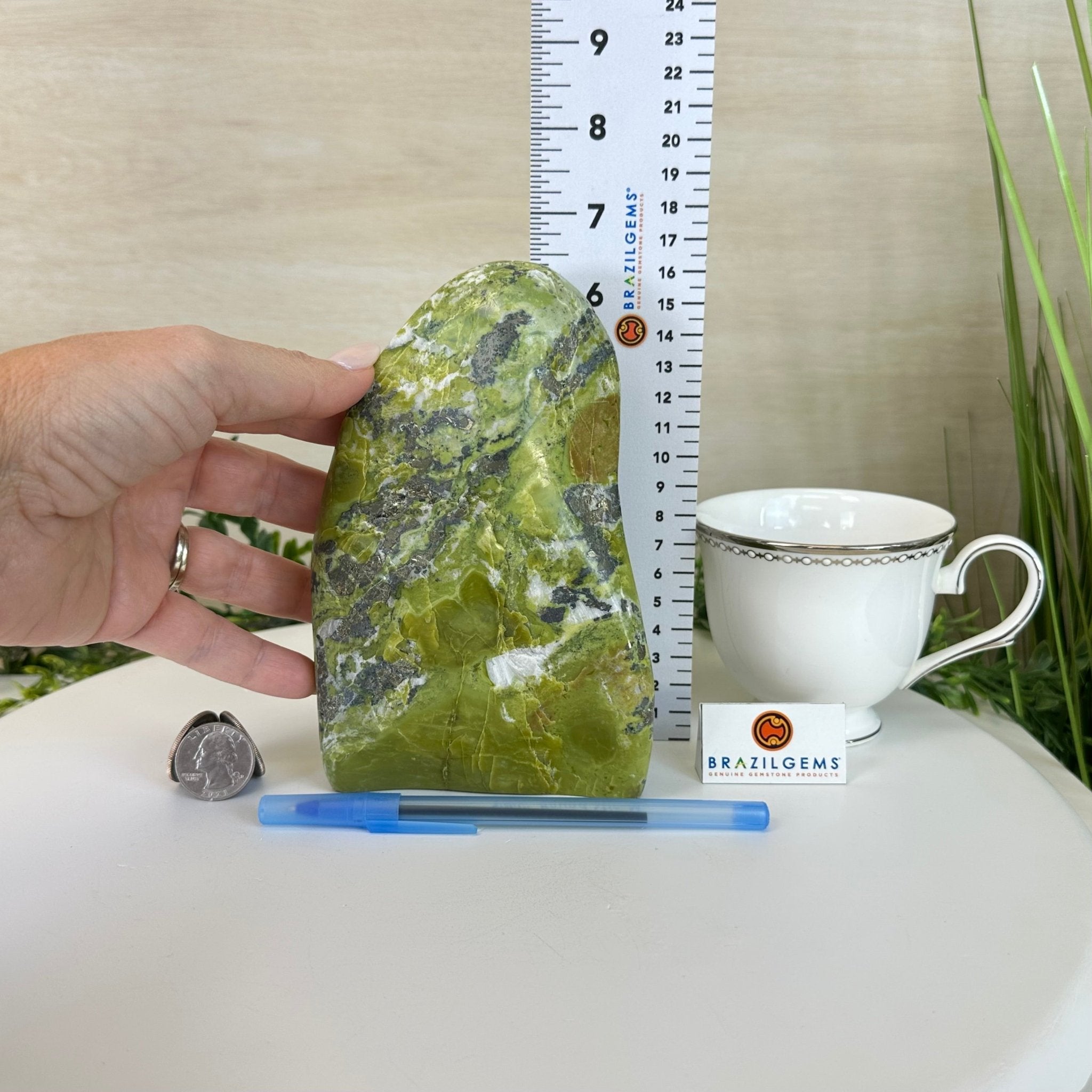 Polished Freeform Serpentine Gemstone, 3.3 lbs & 6.6” Tall #3301SE - 002 - Brazil GemsBrazil GemsPolished Freeform Serpentine Gemstone, 3.3 lbs & 6.6” Tall #3301SE - 002Freeform & Unique Shapes3301SE - 002