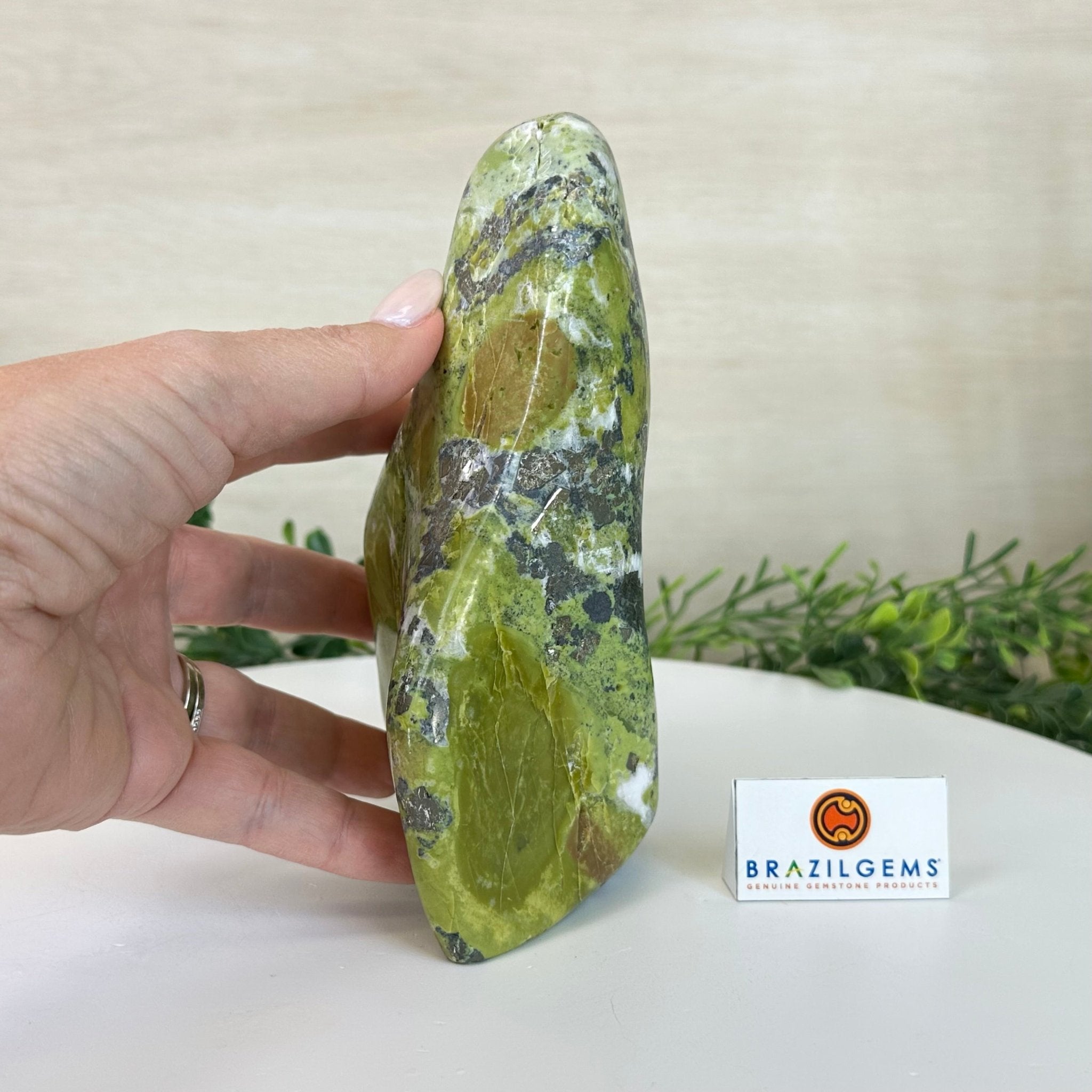 Polished Freeform Serpentine Gemstone, 3.3 lbs & 6.6” Tall #3301SE - 002 - Brazil GemsBrazil GemsPolished Freeform Serpentine Gemstone, 3.3 lbs & 6.6” Tall #3301SE - 002Freeform & Unique Shapes3301SE - 002