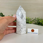 Polished Howlite Crystal Tower 4.9" Tall #3106HW - 004 - Brazil GemsBrazil GemsPolished Howlite Crystal Tower 4.9" Tall #3106HW - 004Crystal Points3106HW - 004