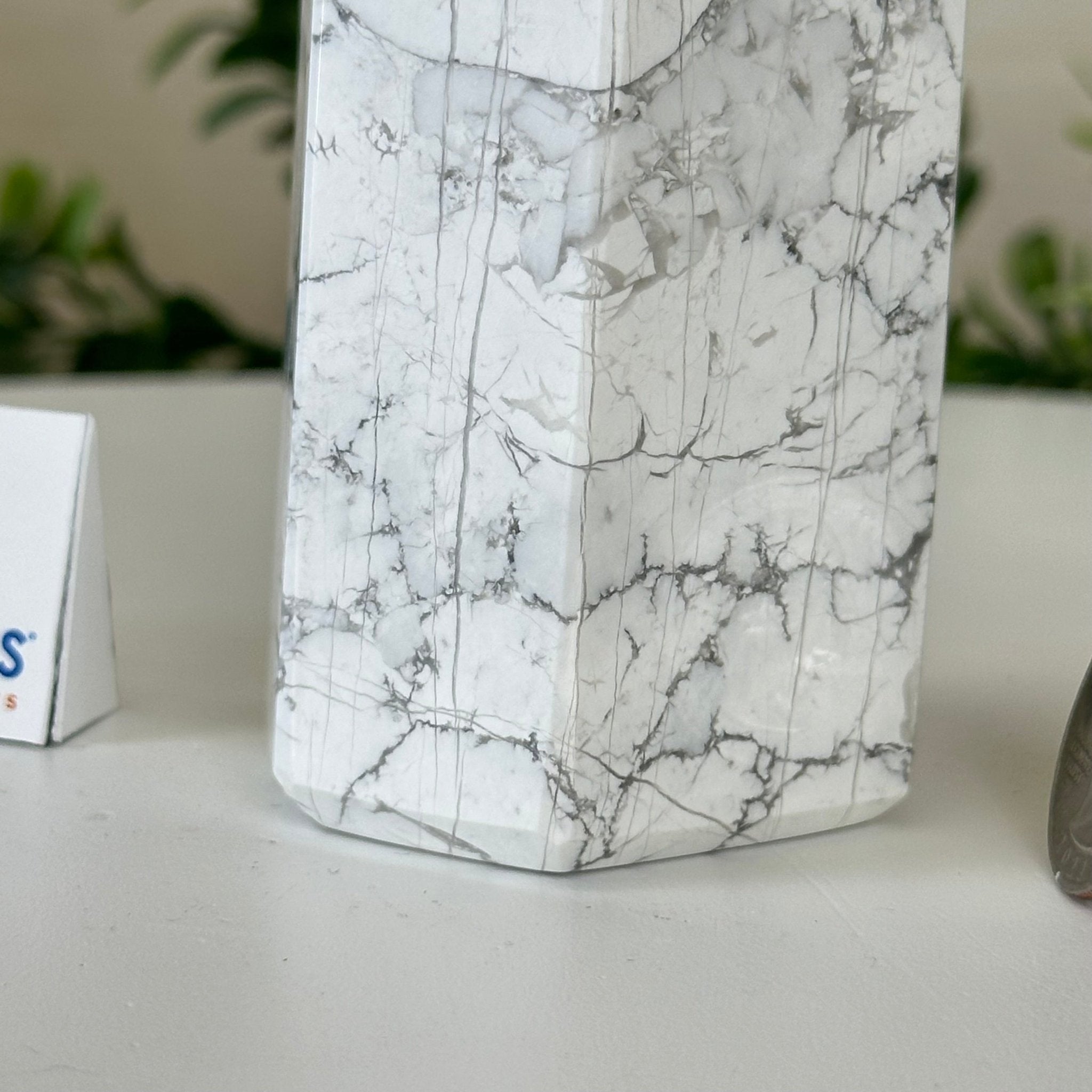 Polished Howlite Crystal Tower 4.9" Tall #3106HW - 004 - Brazil GemsBrazil GemsPolished Howlite Crystal Tower 4.9" Tall #3106HW - 004Crystal Points3106HW - 004