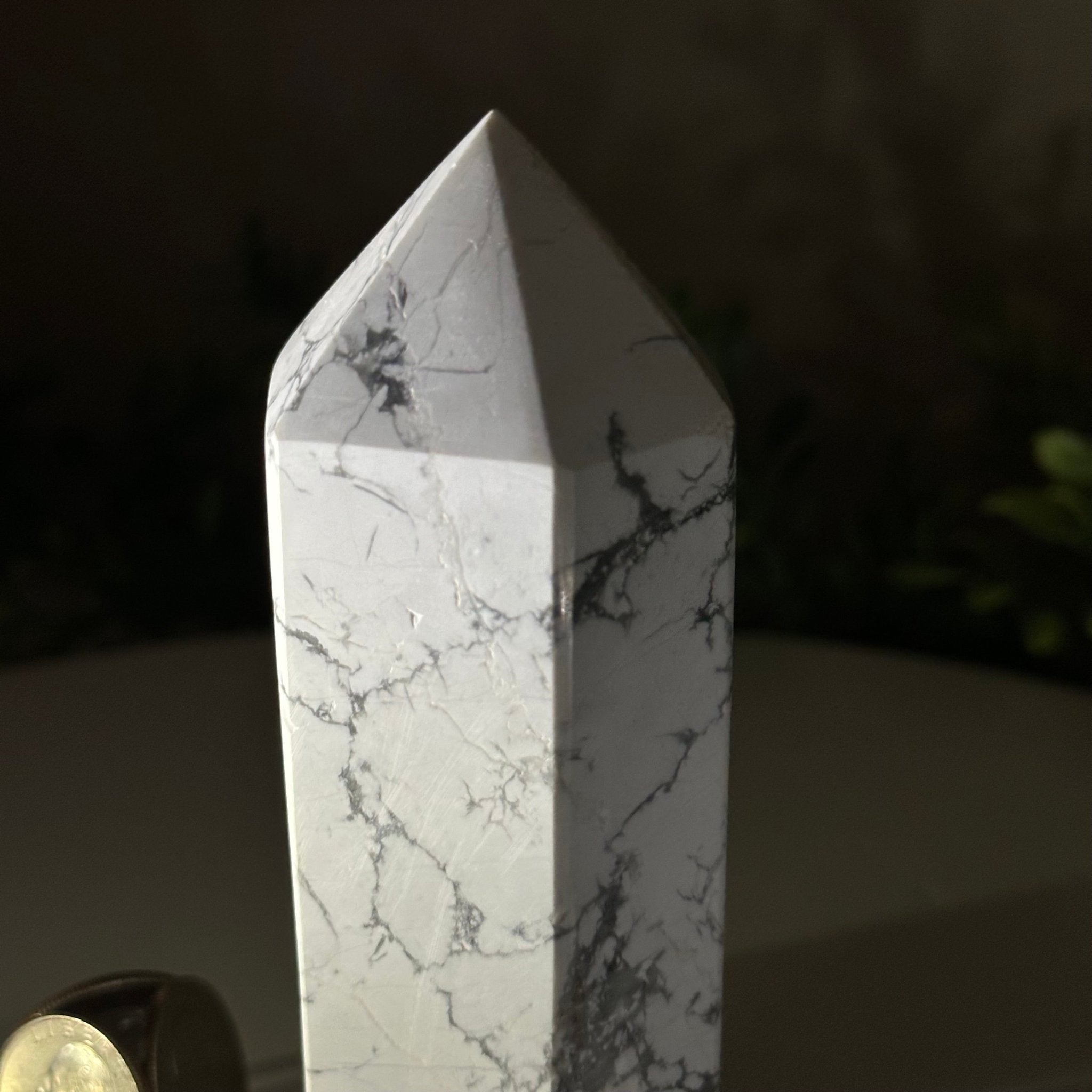 Polished Howlite Crystal Tower 5" Tall #3106HW - 003 - Brazil GemsBrazil GemsPolished Howlite Crystal Tower 5" Tall #3106HW - 003Crystal Points3106HW - 003