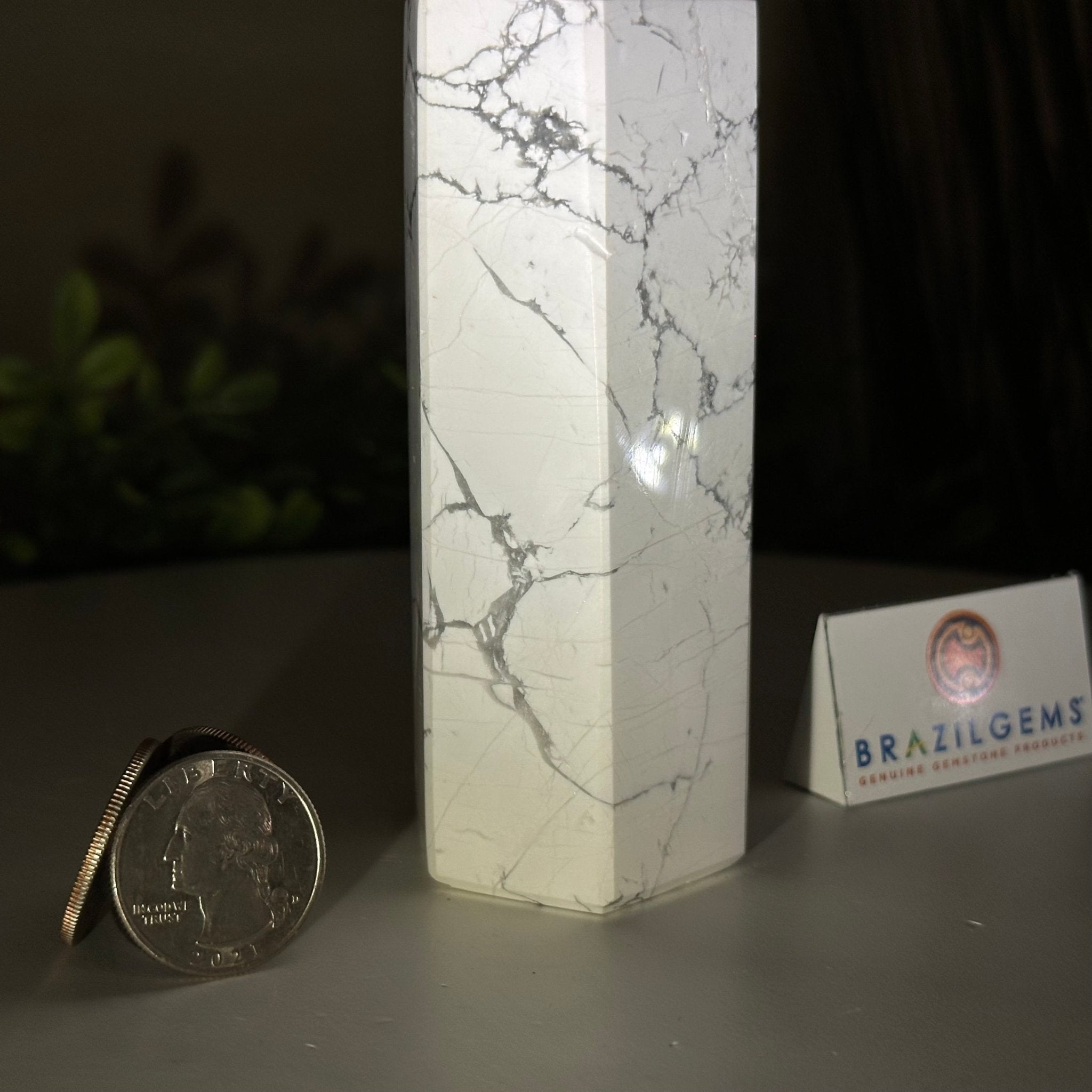 Polished Howlite Crystal Tower 5" Tall #3106HW - 003 - Brazil GemsBrazil GemsPolished Howlite Crystal Tower 5" Tall #3106HW - 003Crystal Points3106HW - 003