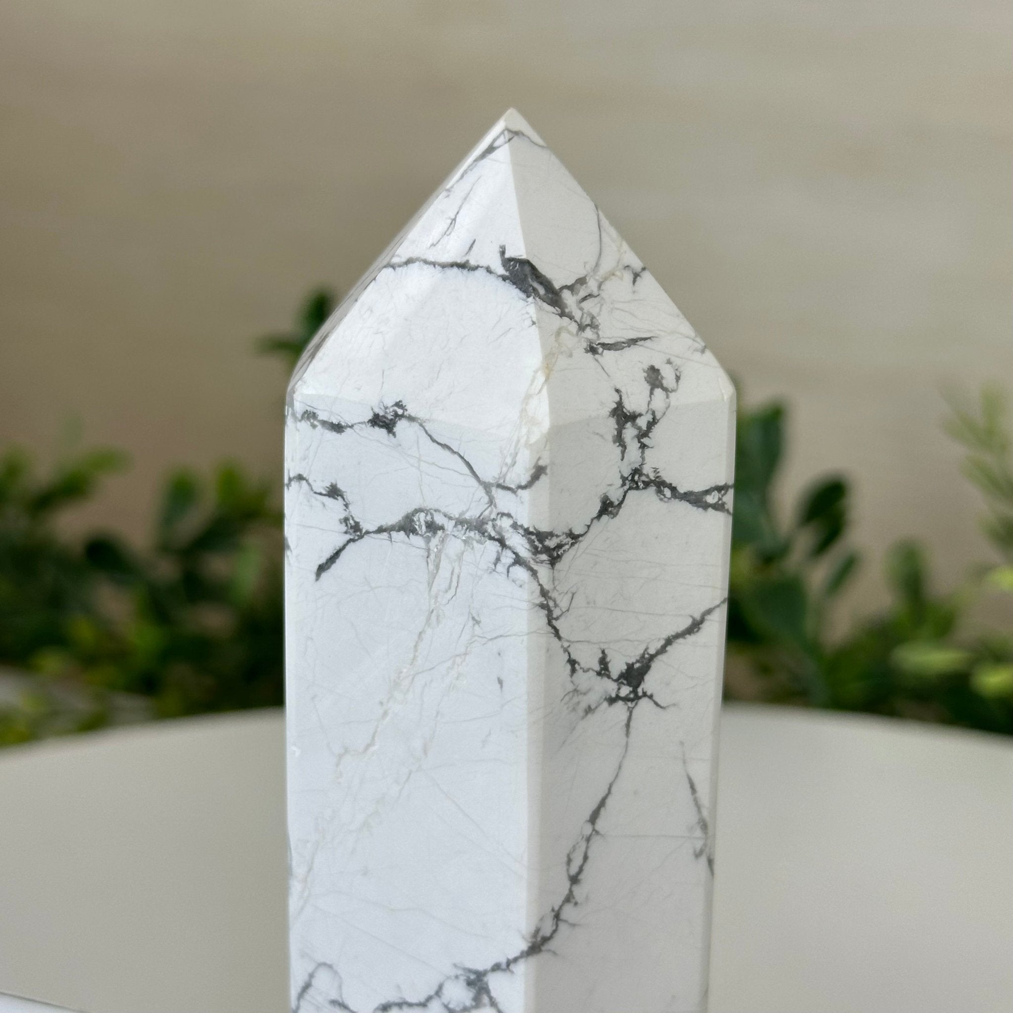 Polished Howlite Crystal Tower 5" Tall #3106HW - 003 - Brazil GemsBrazil GemsPolished Howlite Crystal Tower 5" Tall #3106HW - 003Crystal Points3106HW - 003