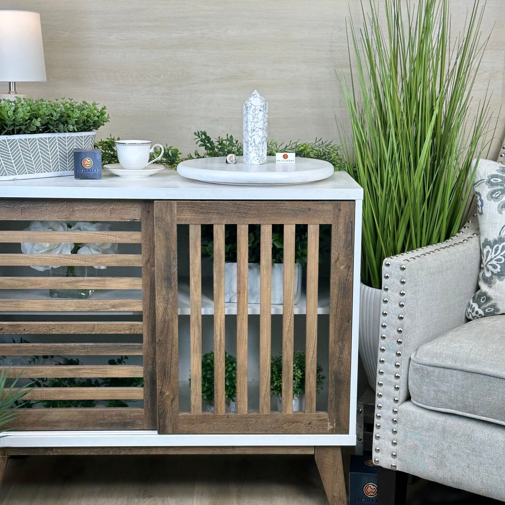 Polished Howlite Crystal Tower 6.9" Tall #3106HW - 005 - Brazil GemsBrazil GemsPolished Howlite Crystal Tower 6.9" Tall #3106HW - 005Crystal Points3106HW - 005