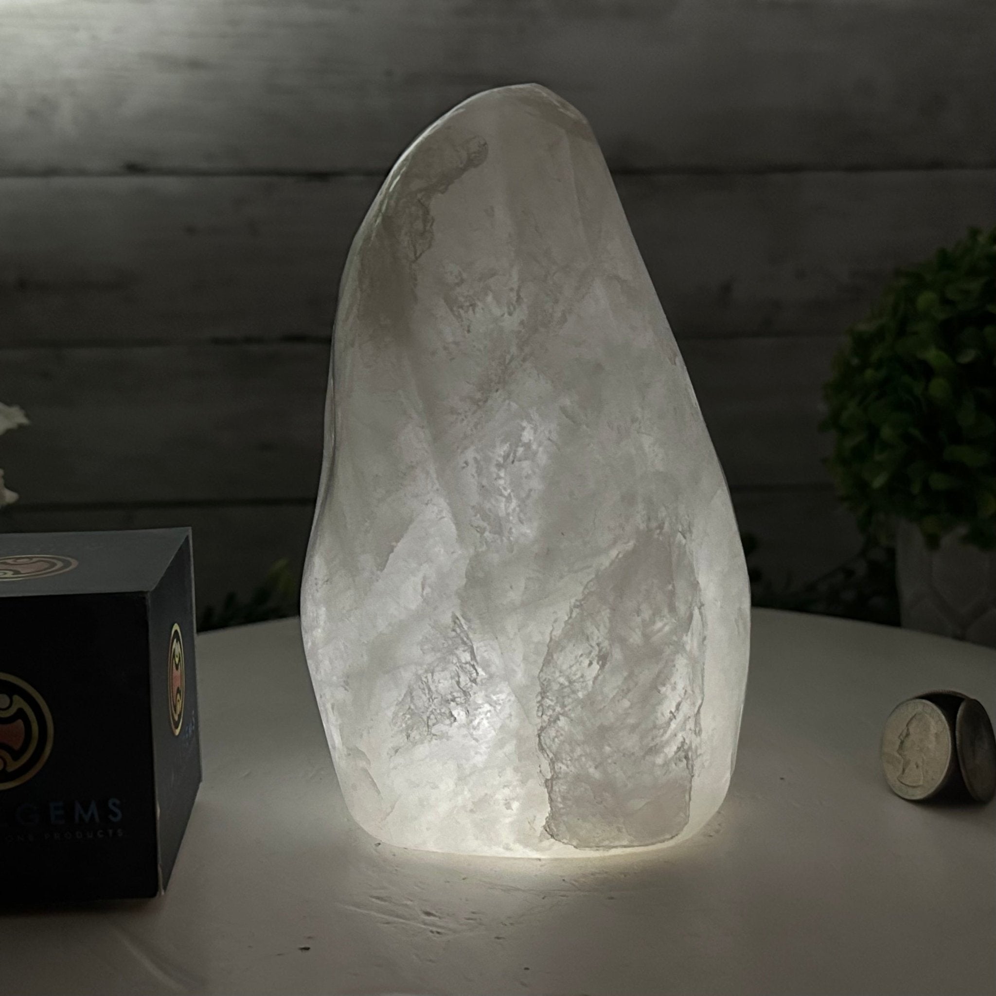 Polished Milky Quartz Crystal Night Light, 4.6 lbs & 6.7" Tall #5801MQ-001 - Brazil GemsBrazil GemsPolished Milky Quartz Crystal Night Light, 4.6 lbs & 6.7" Tall #5801MQ-001Night Lights5801MQ-001